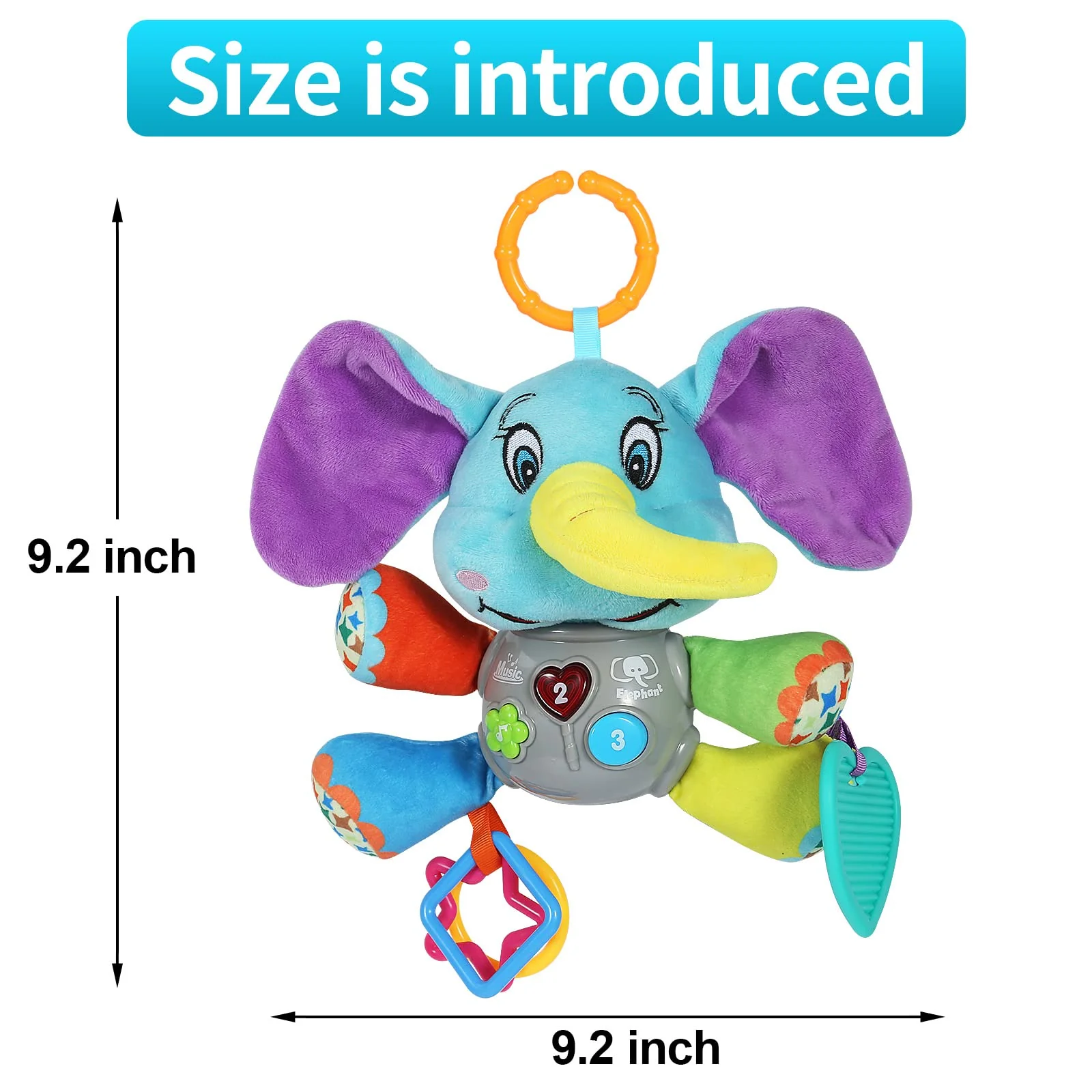 SJYIH Baby Neugeborenes Kleinkind Jungen Mädchen Spielzeug Geschenke 0-12 Monate, multifunktionales leuchtendes Plüsch-Elefanten-Musikspielzeug, Geschenke Spielzeug für 1-2 Jahre alte Mädchen Jungen - Image 2