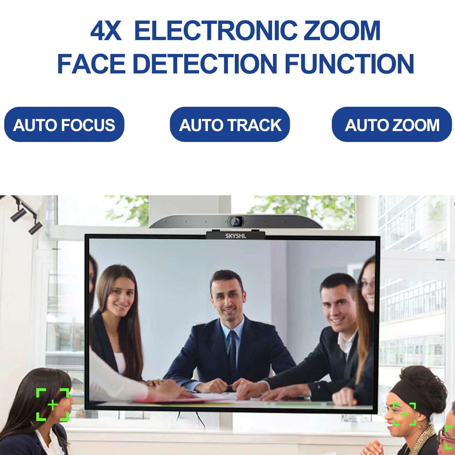 SKYSHL Ultra-HD 4K Kamera für Videokonferenzen 8 MIC Webcam Videokonferenzsystem mit Rauschunterdrückung,AI Tracking, Autofokus, Digitalzoom, für Besprechungsräume/Spiele/Unterricht/Streaming-VCC4K - Image 5