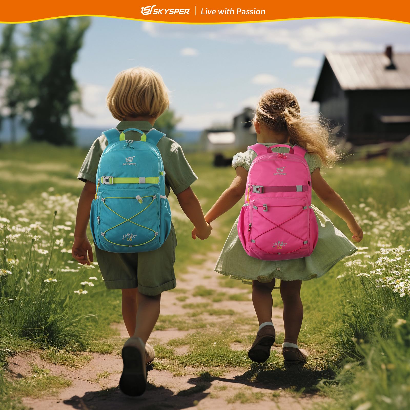 SKYSPER Kinderrucksack 15L komfortabler Wanderrucksack Kinder Rucksack Wandern für Jungen & Mädchen Outdoor - Image 2