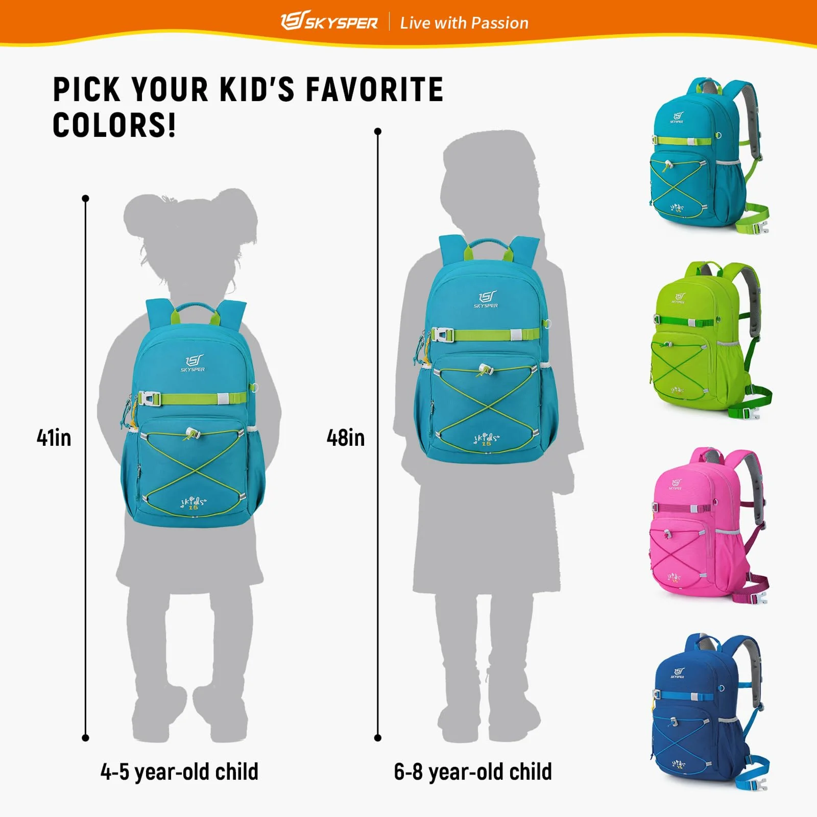 SKYSPER Kinderrucksack 15L komfortabler Wanderrucksack Kinder Rucksack Wandern für Jungen & Mädchen Outdoor - Image 3