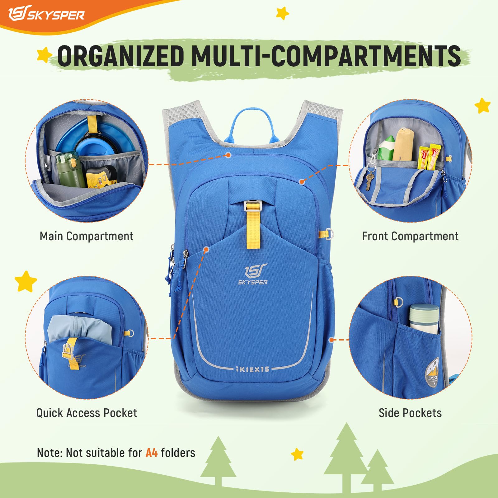 SKYSPER Wanderrucksack Kinder 15L, Rucksack Kinder für 3-10 Jährige Jungen & Mädchen in Geeignet zum Wandern, für Outdoor-Aktivitäten oder zum Campen - Image 4