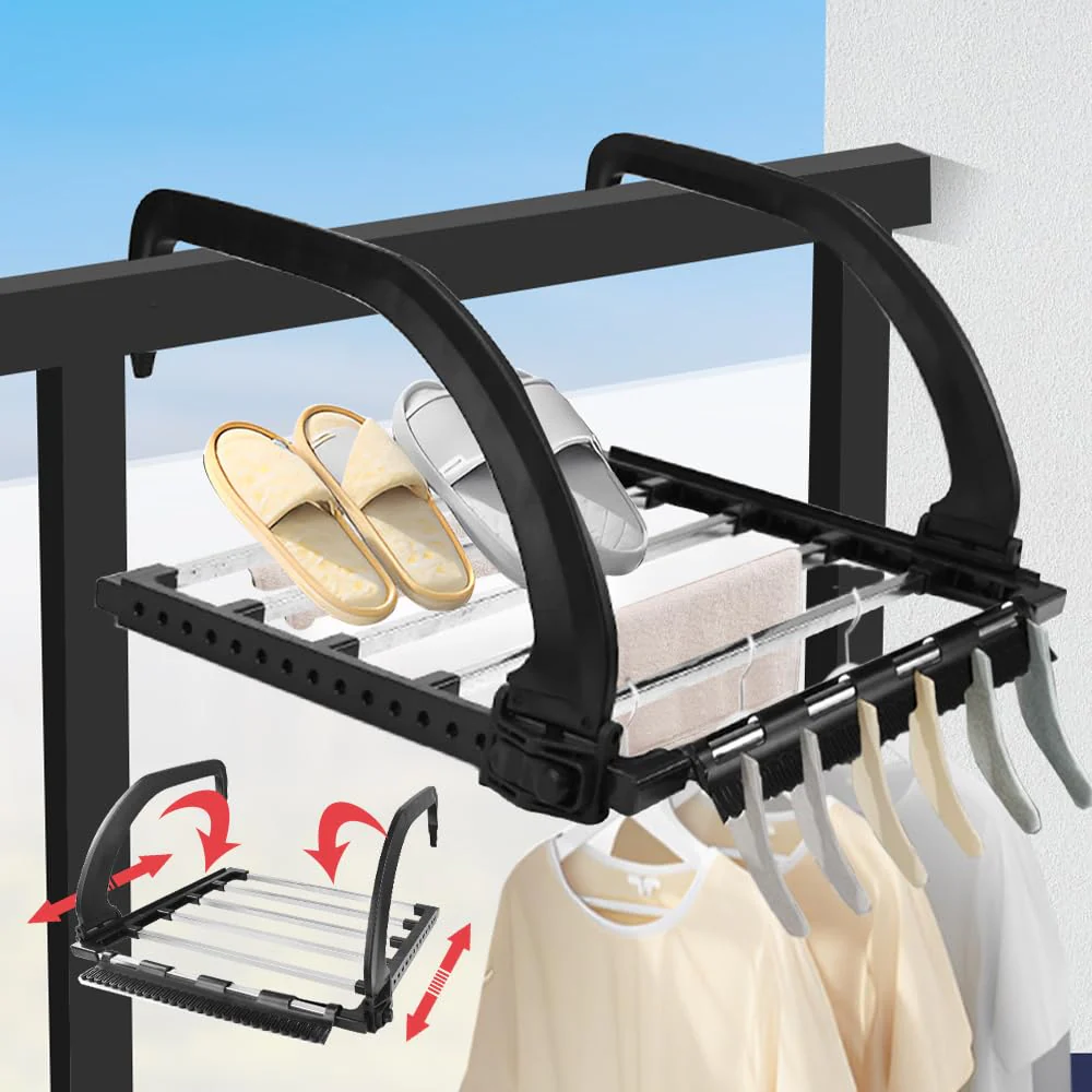 SLTAXAR Heizkörpertrockner Ausziehbar Heizkörper Wäschetrockner Heizung 40 cm Edelstahl Wäscheständer Heizkörper Balkon Wäscheständer Klappbar Wäschetrockner Balkongeländer Einhängen für Heizkörper - Image 5