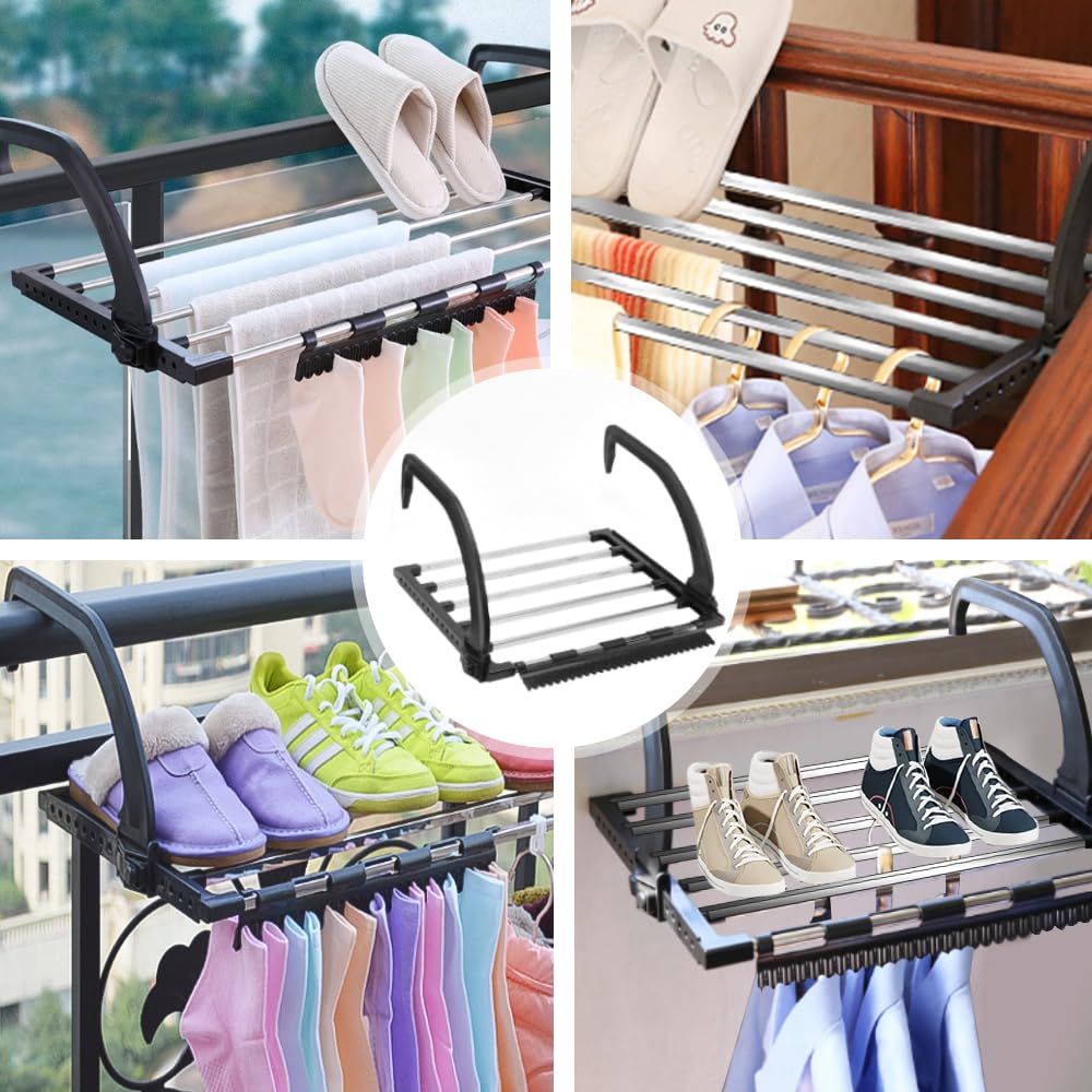SLTAXAR Heizkörpertrockner Ausziehbar Heizkörper Wäschetrockner Heizung 40 cm Edelstahl Wäscheständer Heizkörper Balkon Wäscheständer Klappbar Wäschetrockner Balkongeländer Einhängen für Heizkörper - Image 8