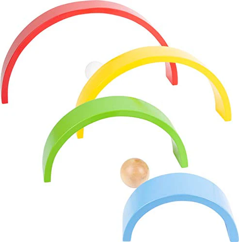 small foot Bausteine "Regenbogen XL" aus Holz, 12 teiliger Bogen mit 2 Kugeln, ab 1 Jahr, 11412 - Image 14