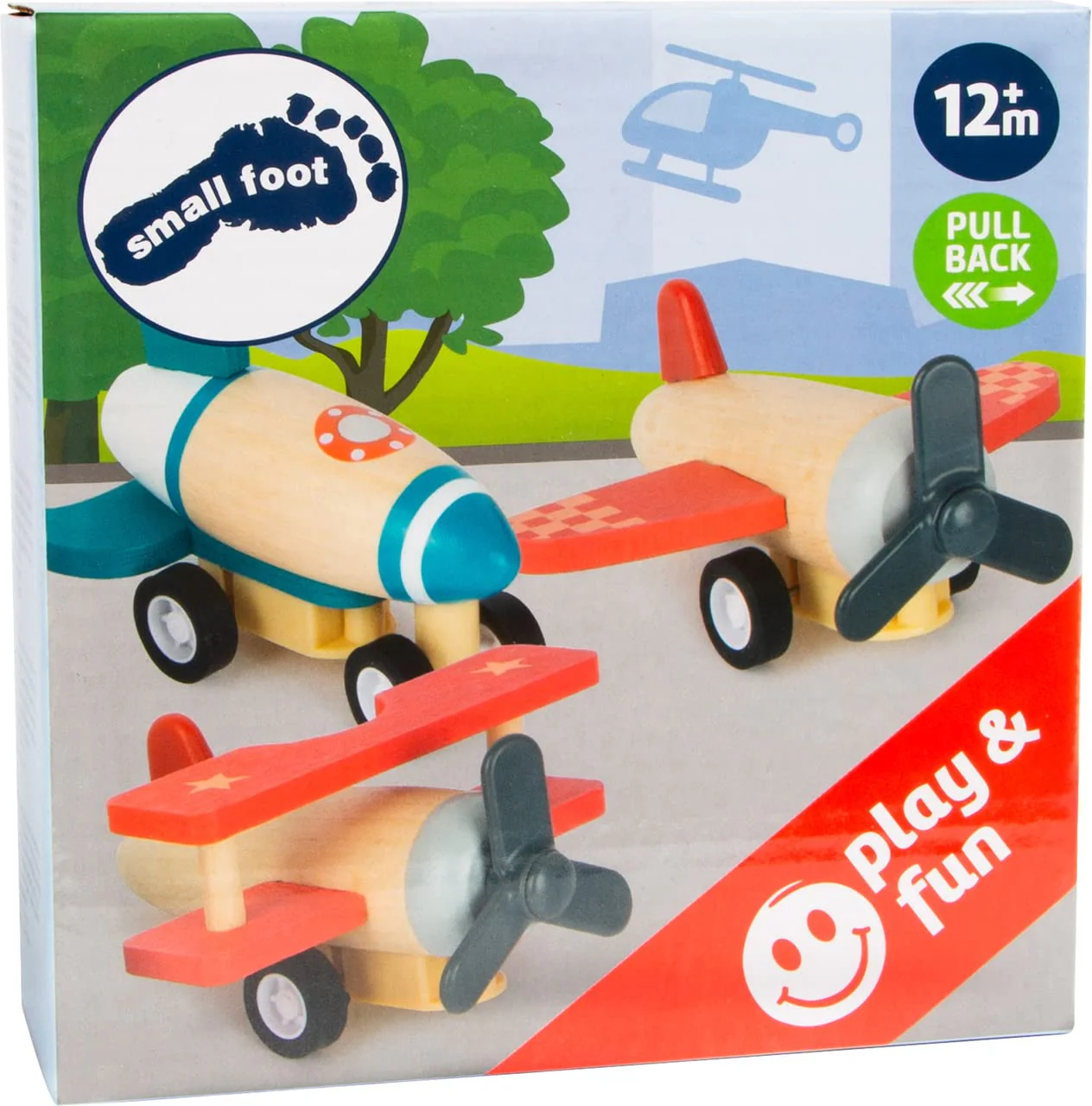 Small Foot Rückziehflieger und-raketen-Set, mit DREI tollen Fliegern, aus robustem Holz, ab 12 Monaten, 11884 Spielzeug - Image 2
