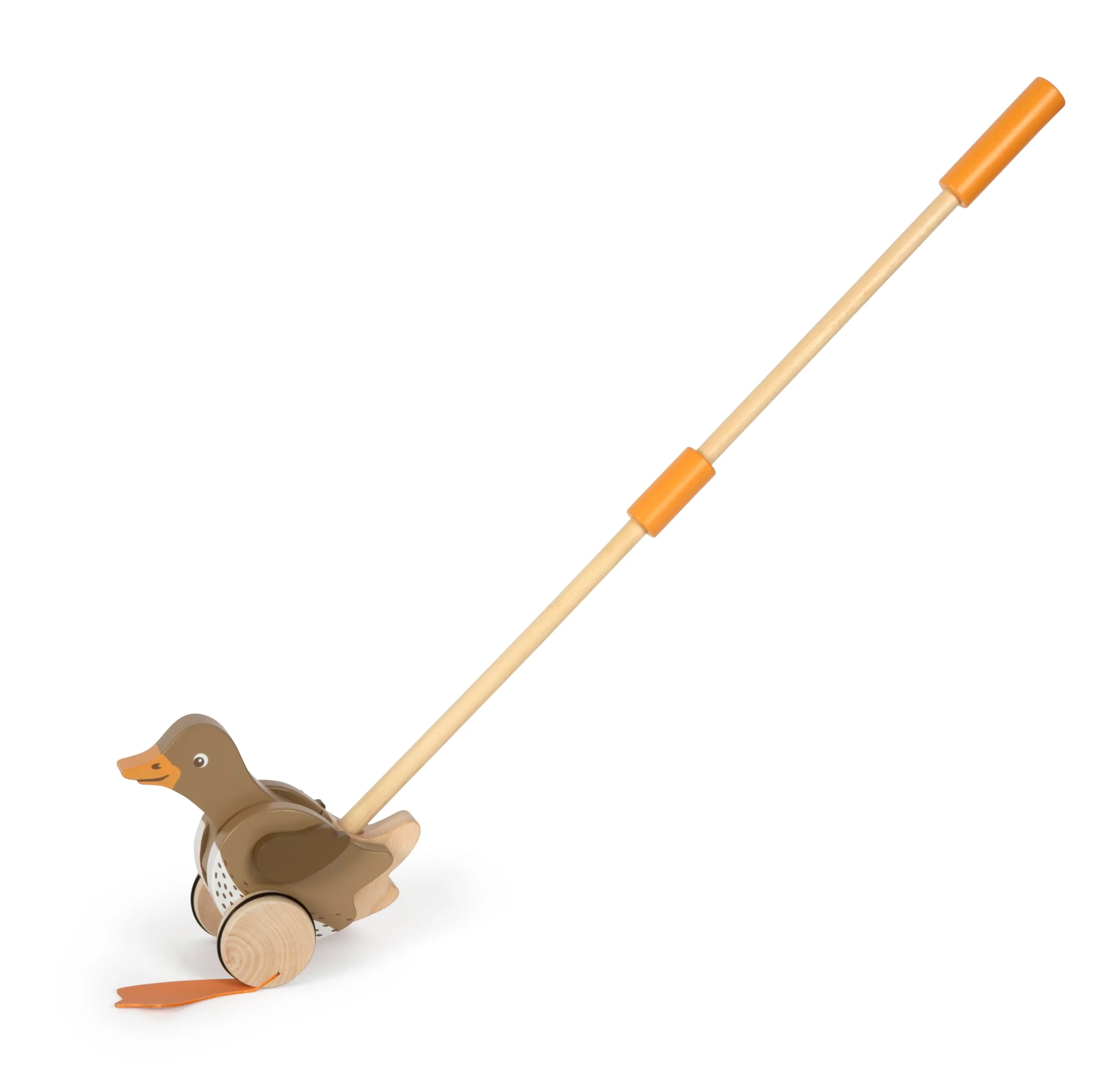 small foot Schiebetier Ente mit beweglichem Kopf aus Holz, hilft beim Laufenlernen, Schiebespielzeug für Kinder ab 18 Monaten, 12493
