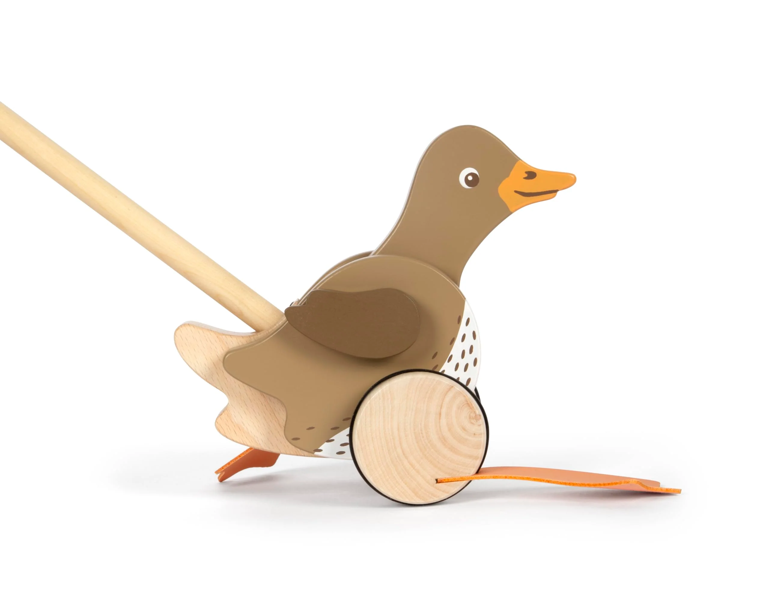 small foot Schiebetier Ente mit beweglichem Kopf aus Holz, hilft beim Laufenlernen, Schiebespielzeug für Kinder ab 18 Monaten, 12493 - Image 4
