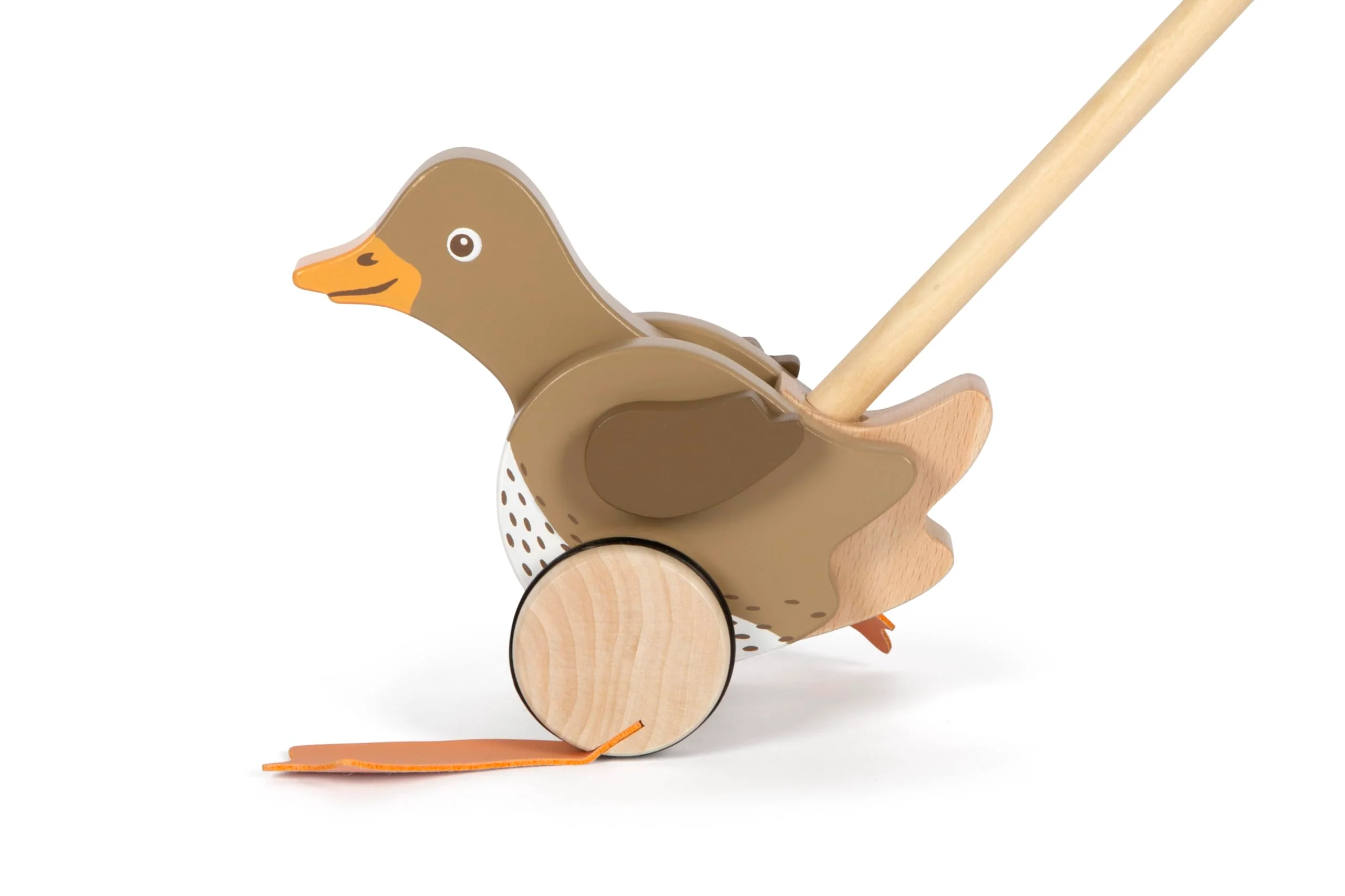 small foot Schiebetier Ente mit beweglichem Kopf aus Holz, hilft beim Laufenlernen, Schiebespielzeug für Kinder ab 18 Monaten, 12493 - Image 5