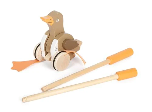 small foot Schiebetier Ente mit beweglichem Kopf aus Holz, hilft beim Laufenlernen, Schiebespielzeug für Kinder ab 18 Monaten, 12493 - Image 7