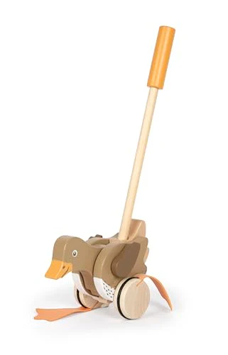 small foot Schiebetier Ente mit beweglichem Kopf aus Holz, hilft beim Laufenlernen, Schiebespielzeug für Kinder ab 18 Monaten, 12493 - Image 8