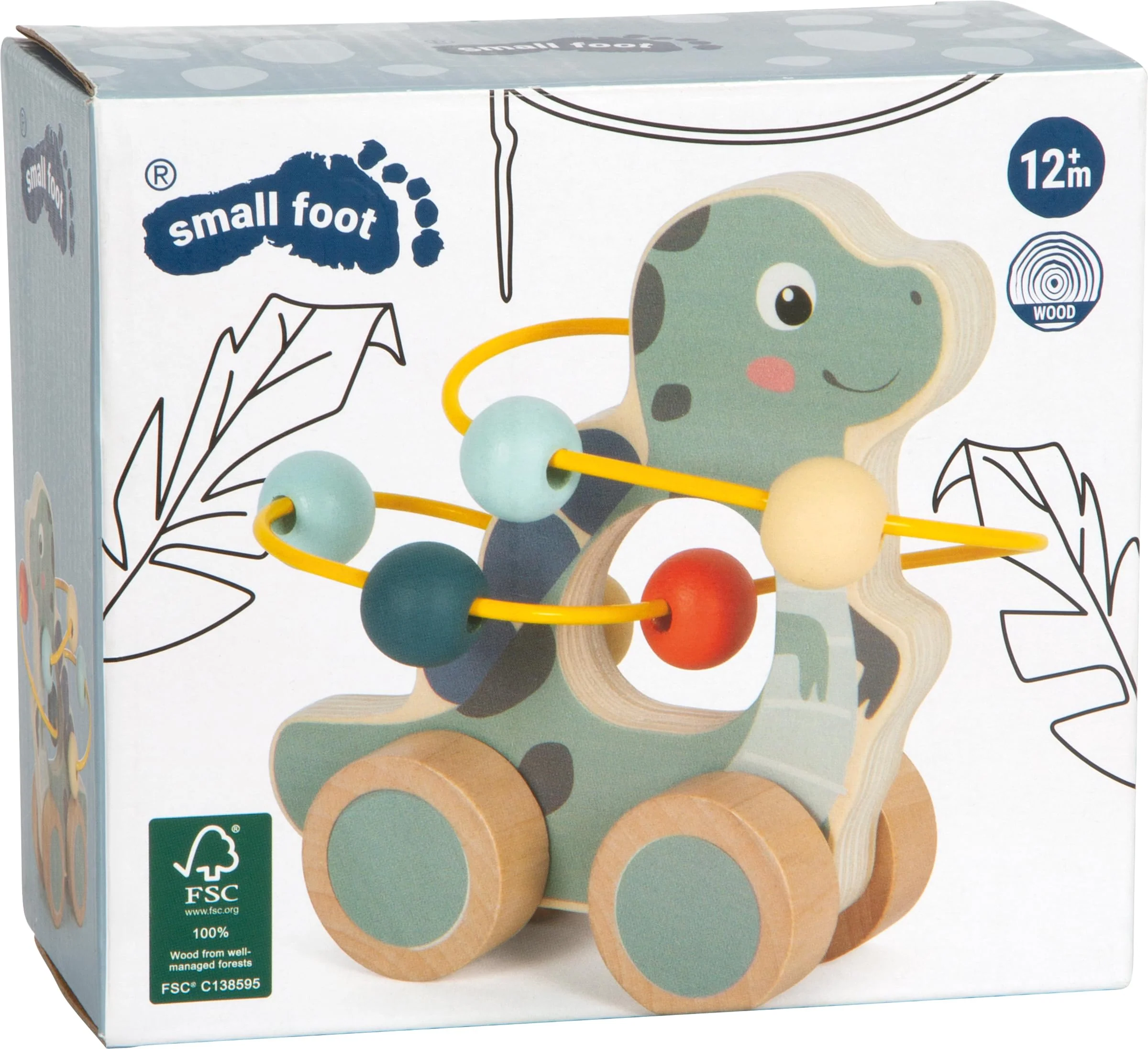 small foot Schiebetier mit Motorikschleife „Dino“, aus FSC 100%-zertifiziertem Holz, für Kinder ab 12 Monaten, 12615 - Image 3