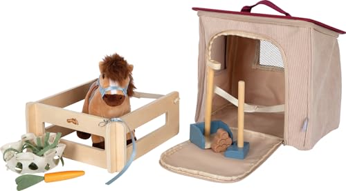 small Foot Spielset Pferd mit Stall und Zubehör in der Tasche, Plüschpferd mit vielseitiger REIT- und Pflegeausstattung, für Kinder ab 2 Jahren, 12731, 12-TLG - Image 22