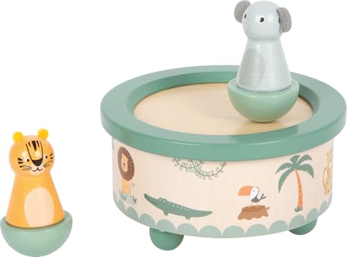 small Foot Spieluhr „Safari“ aus FSC® 100%-zertifiziertem Holz, kindgerecht gestaltet mit Tiger und Elefant, für Kinder ab 2 Jahren, 12738 - Image 7