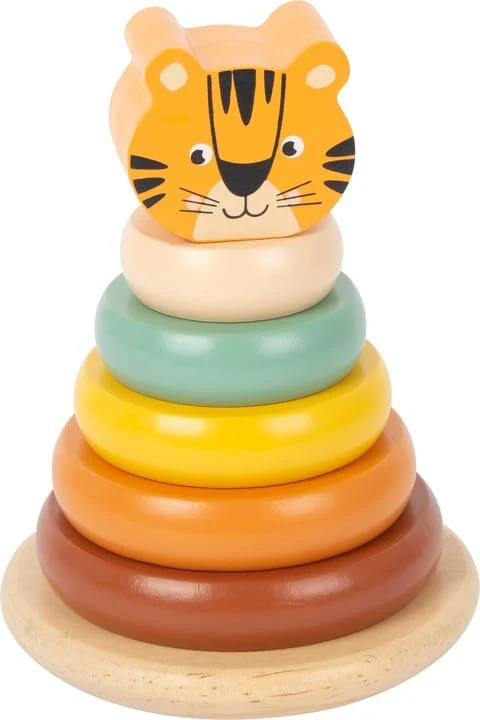 small foot Stapelturm Tiger "Safari" moderndes 7-teiliges Steckspiel mit 5 farbigen Holzringen, ab 12 Monaten, 11706 - Image 5