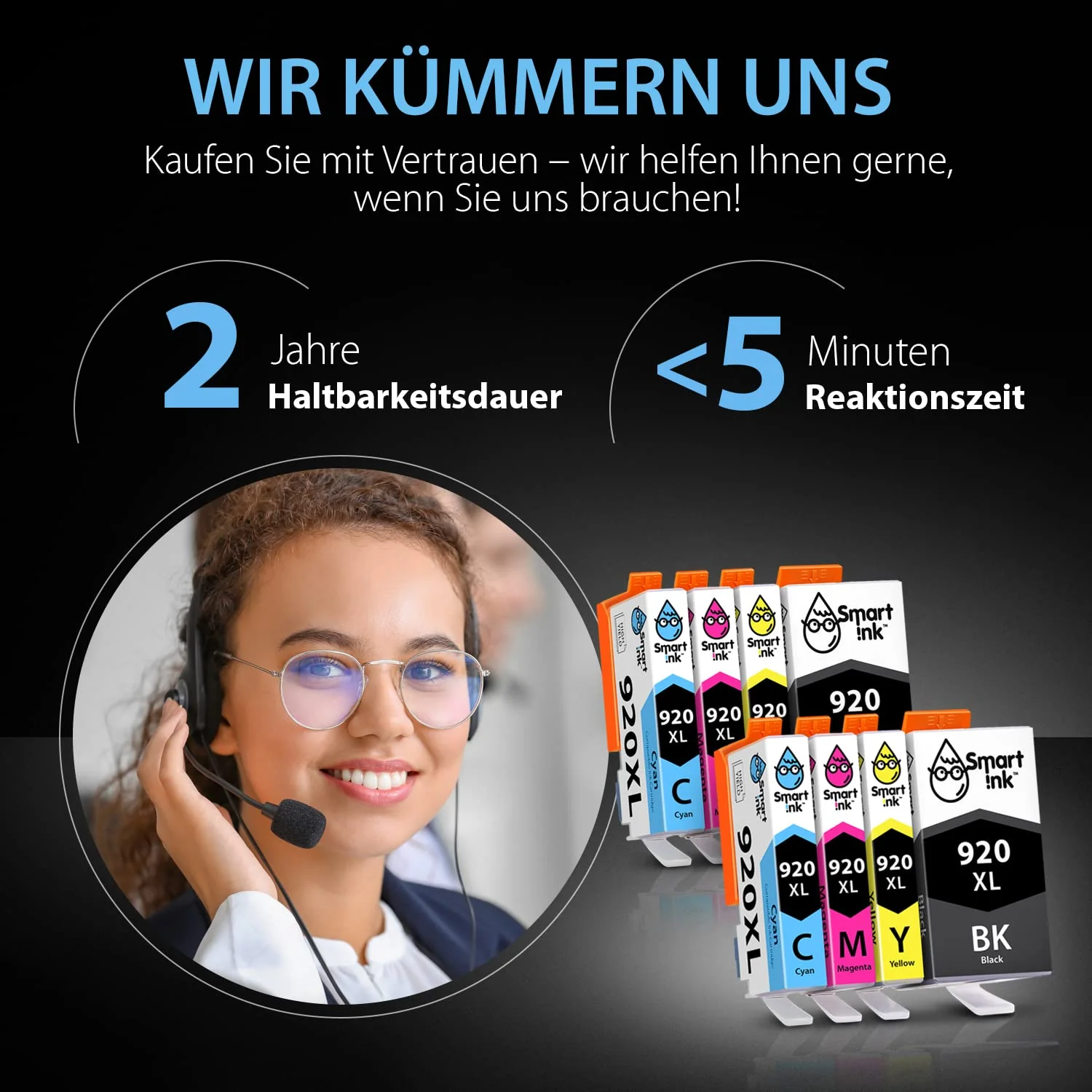 Smart Ink Kompatible Druckerpatronen als Ersatz für HP 920 XL 920XL 8 Multipack (2 Schwarz 2 Cyan 2 Magenta 2 Gelb) kompatibel mit HP Officejet 6000 6500 6500A 7000 7500A Drucker - Image 3