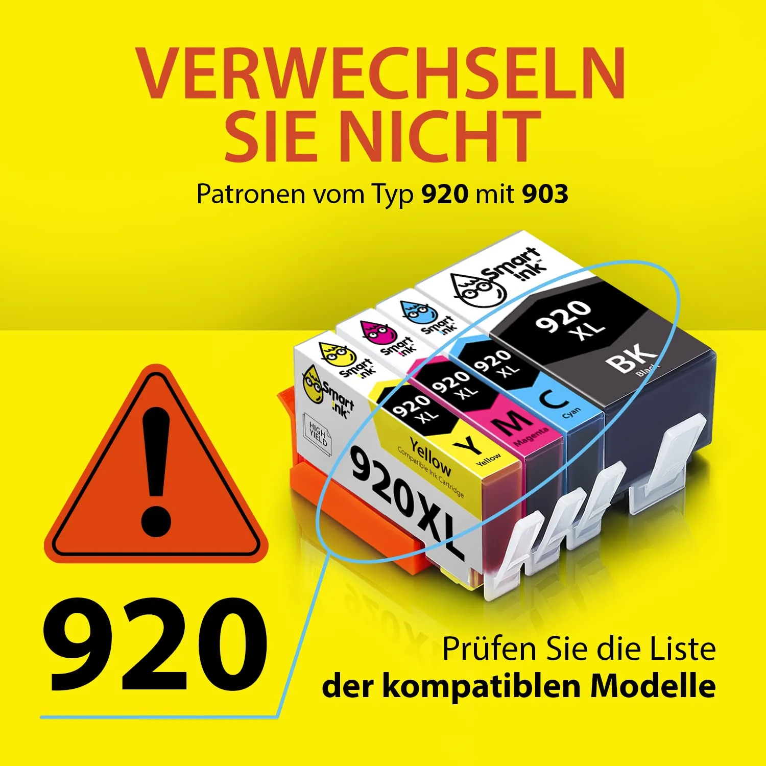 Smart Ink Kompatible Druckerpatronen als Ersatz für HP 920 XL 920XL 8 Multipack (2 Schwarz 2 Cyan 2 Magenta 2 Gelb) kompatibel mit HP Officejet 6000 6500 6500A 7000 7500A Drucker - Image 6