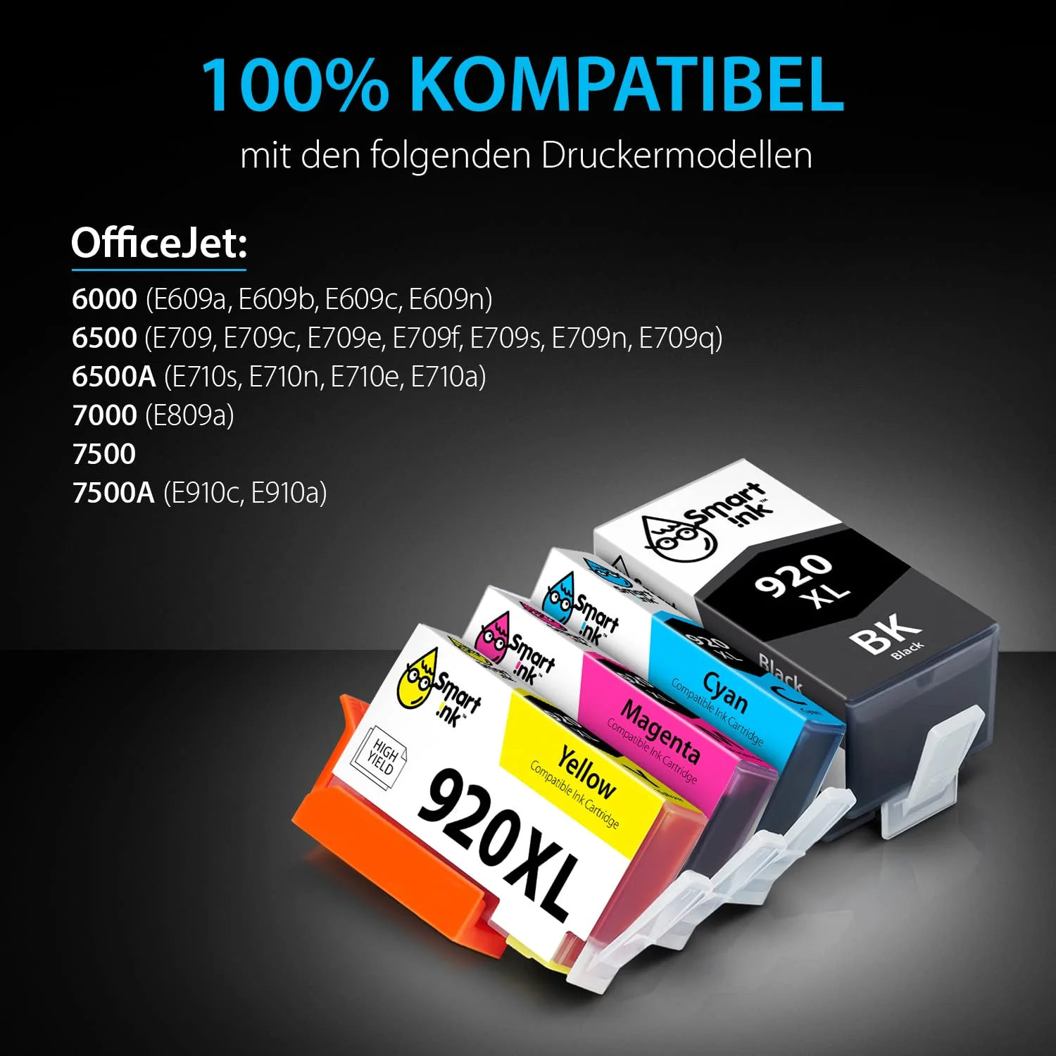 Smart Ink Kompatible Druckerpatronen als Ersatz für HP 920 XL 920XL 8 Multipack (2 Schwarz 2 Cyan 2 Magenta 2 Gelb) kompatibel mit HP Officejet 6000 6500 6500A 7000 7500A Drucker - Image 7