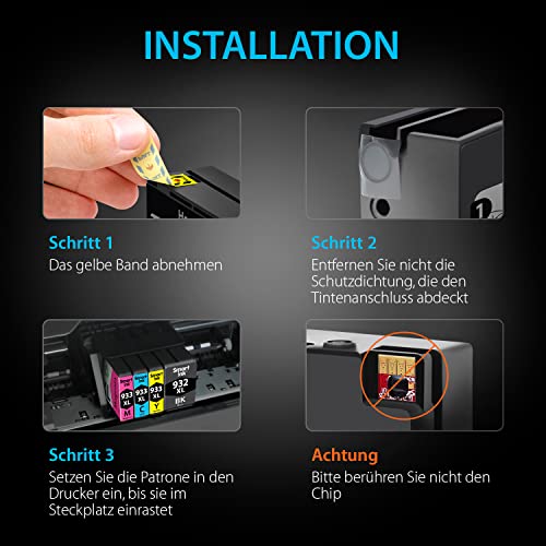 Smart Ink Kompatible Druckerpatronen als Ersatz für HP 932 XL 933 XL 932XL 933XL 4 Multipack (Schwarz Cyan Magenta Gelb) Patronen Höher Kapazität für HP Officejet 6600 6700 7612 7510 7110 6100 7610 - Image 13