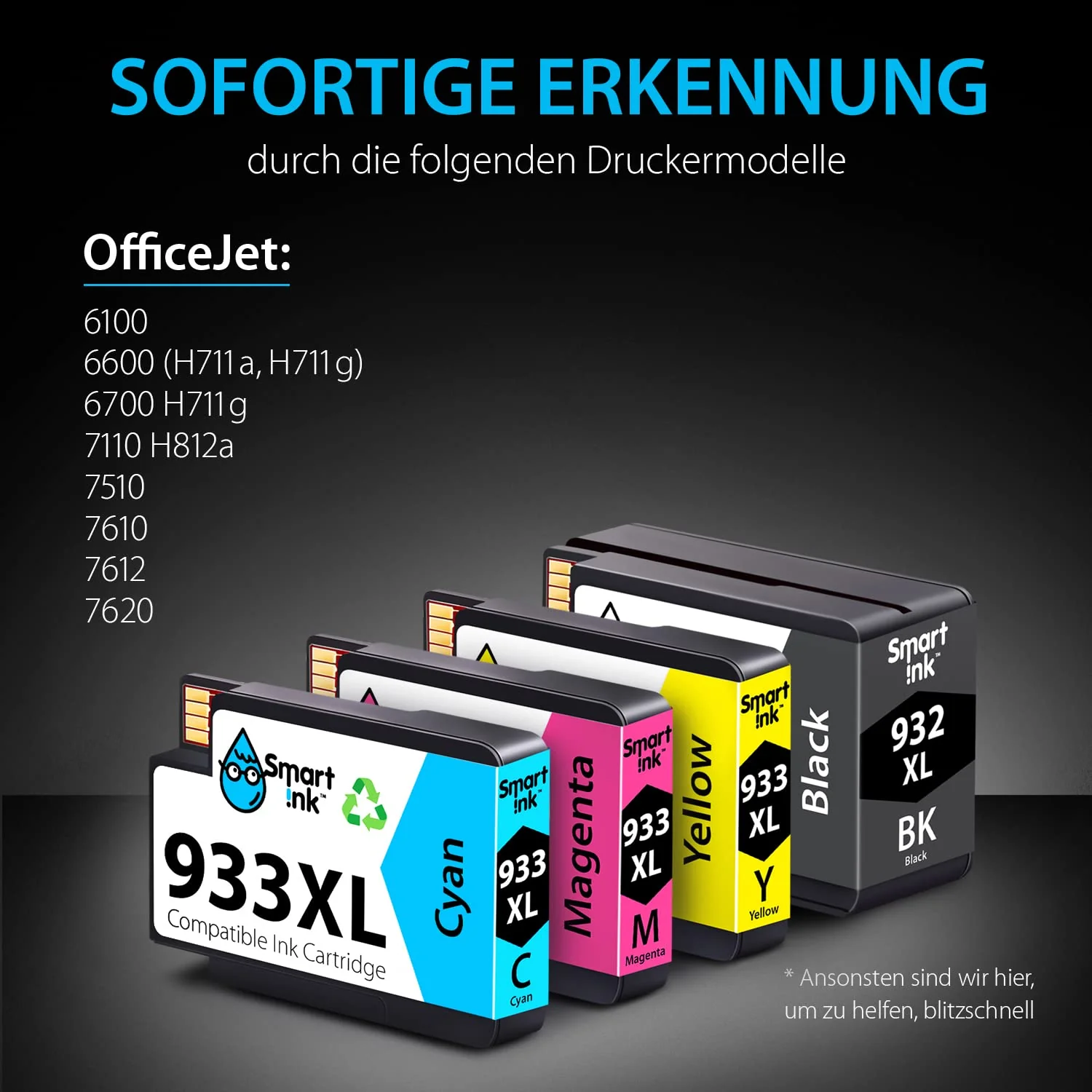 Smart Ink Kompatible Druckerpatronen als Ersatz für HP 932 XL 933 XL 932XL 933XL 4 Multipack (Schwarz Cyan Magenta Gelb) Patronen Höher Kapazität für HP Officejet 6600 6700 7612 7510 7110 6100 7610 - Image 14