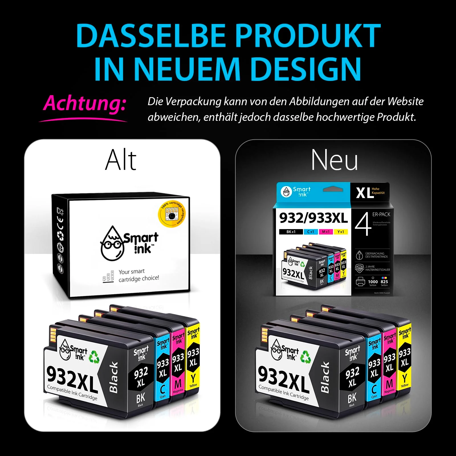 Smart Ink Kompatible Druckerpatronen als Ersatz für HP 932 XL 933 XL 932XL 933XL 4 Multipack (Schwarz Cyan Magenta Gelb) Patronen Höher Kapazität für HP Officejet 6600 6700 7612 7510 7110 6100 7610 - Image 3