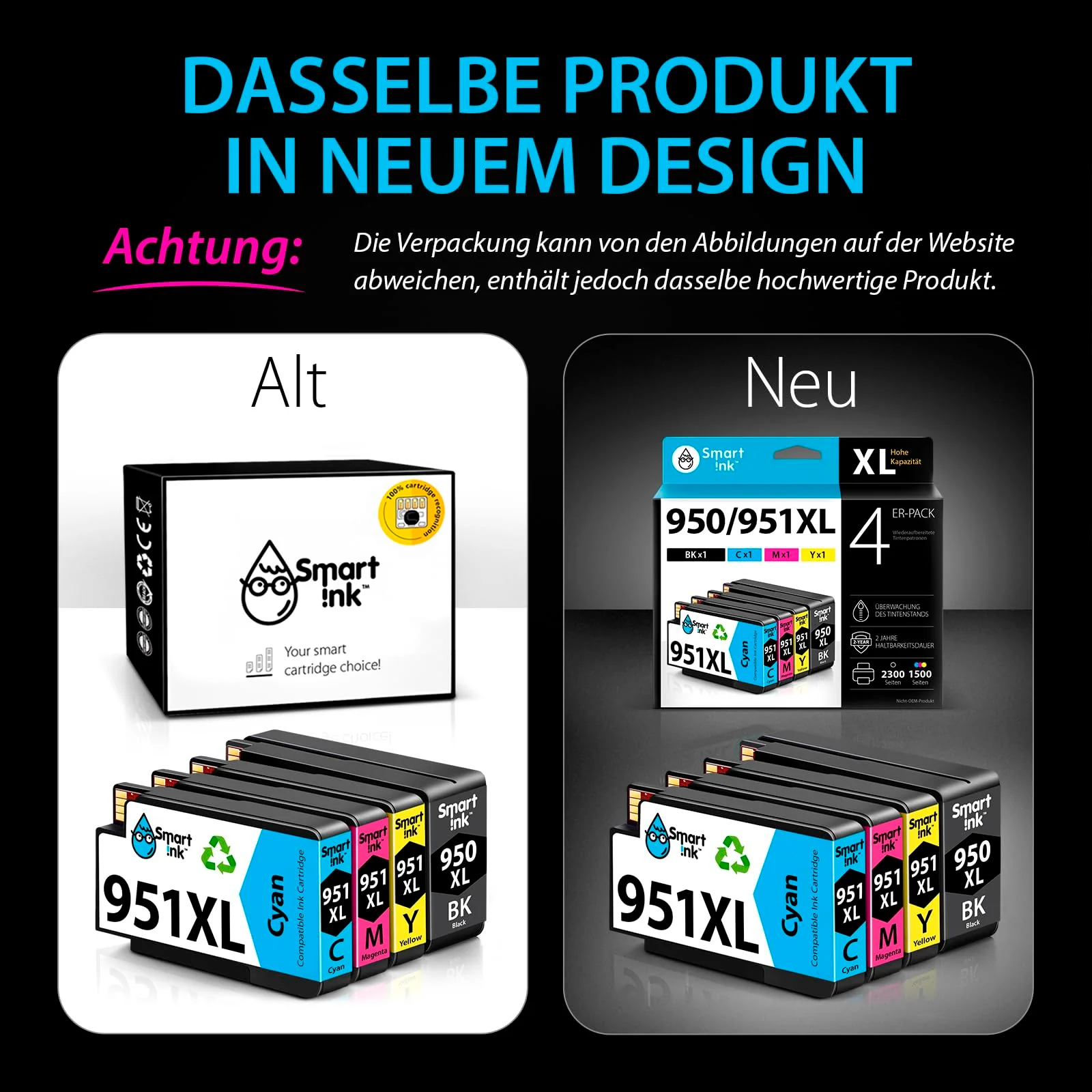 Smart Ink Kompatible Druckerpatronen als Ersatz für HP 950XL 951XL 950 XL 951 XL 4 Multipack (Schwarz & Cyan Magenta Gelb) Patronen Hohe Ergiebigkeit für HP Officejet Pro 8100 8600 8615 8616 8620 8640 - Image 7