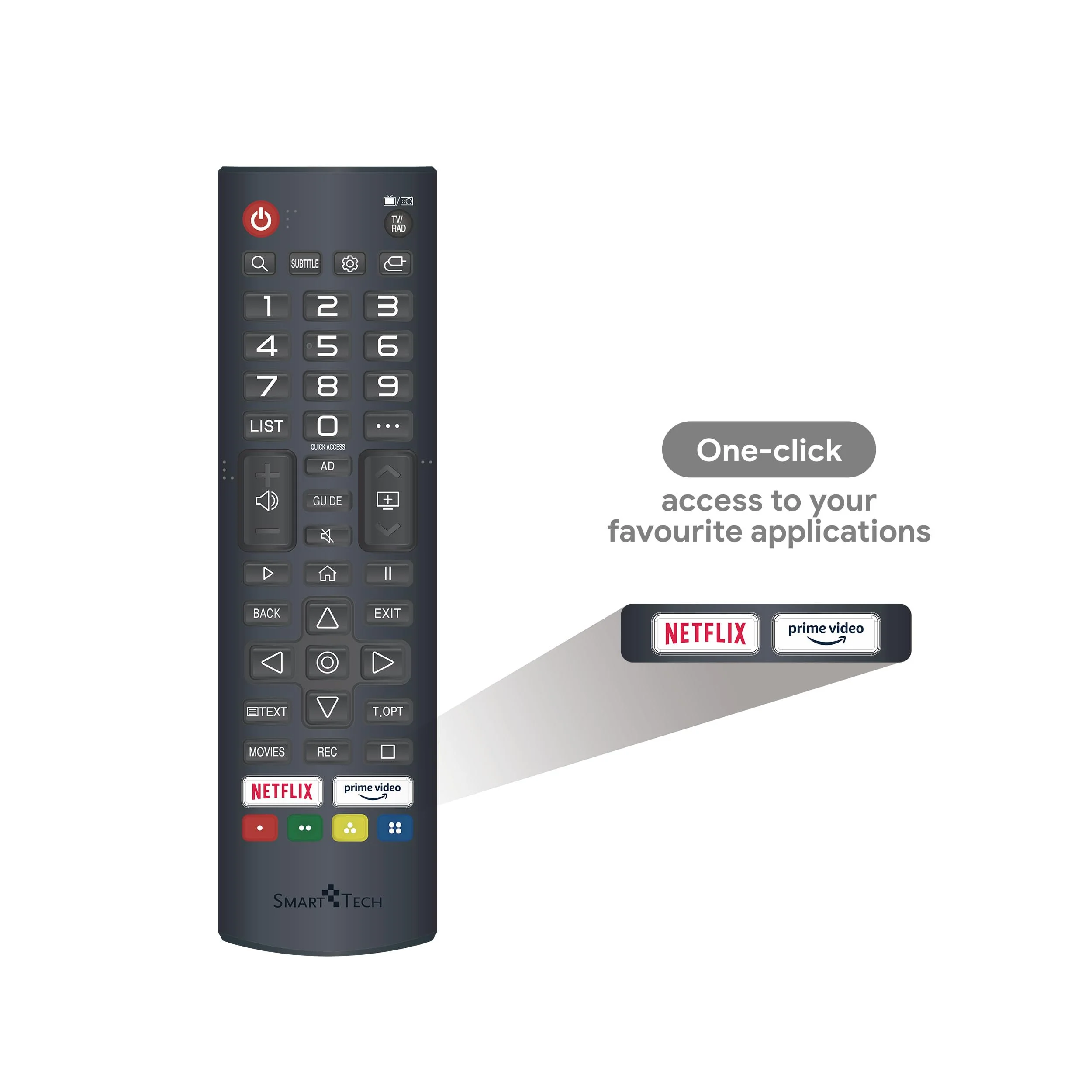 Smart Tech 43QW02V2, 43" (108 cm) 4K UHD QLED Smart WebOS Fernseher, YouTube, Netflix, Prime Video, Disney+ - Image 8
