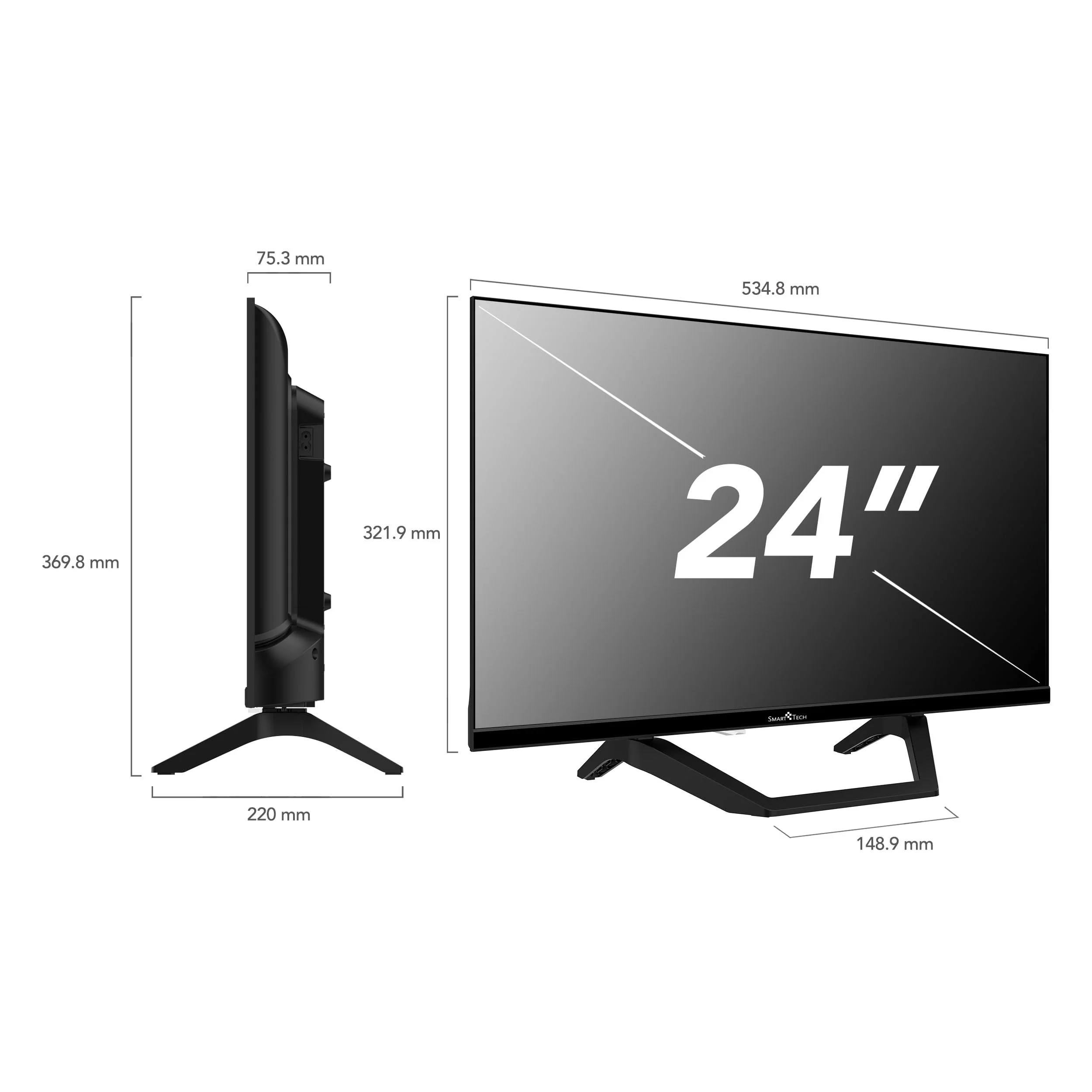 Smart Tech LED-TV HD 24 Zoll (60 cm) Smart TV 24HG01V2C, Kfz-Ladegerät 12 V im Lieferumfang enthalten, HDMI, USB, Auflösung: 1366 x 768 - Image 5