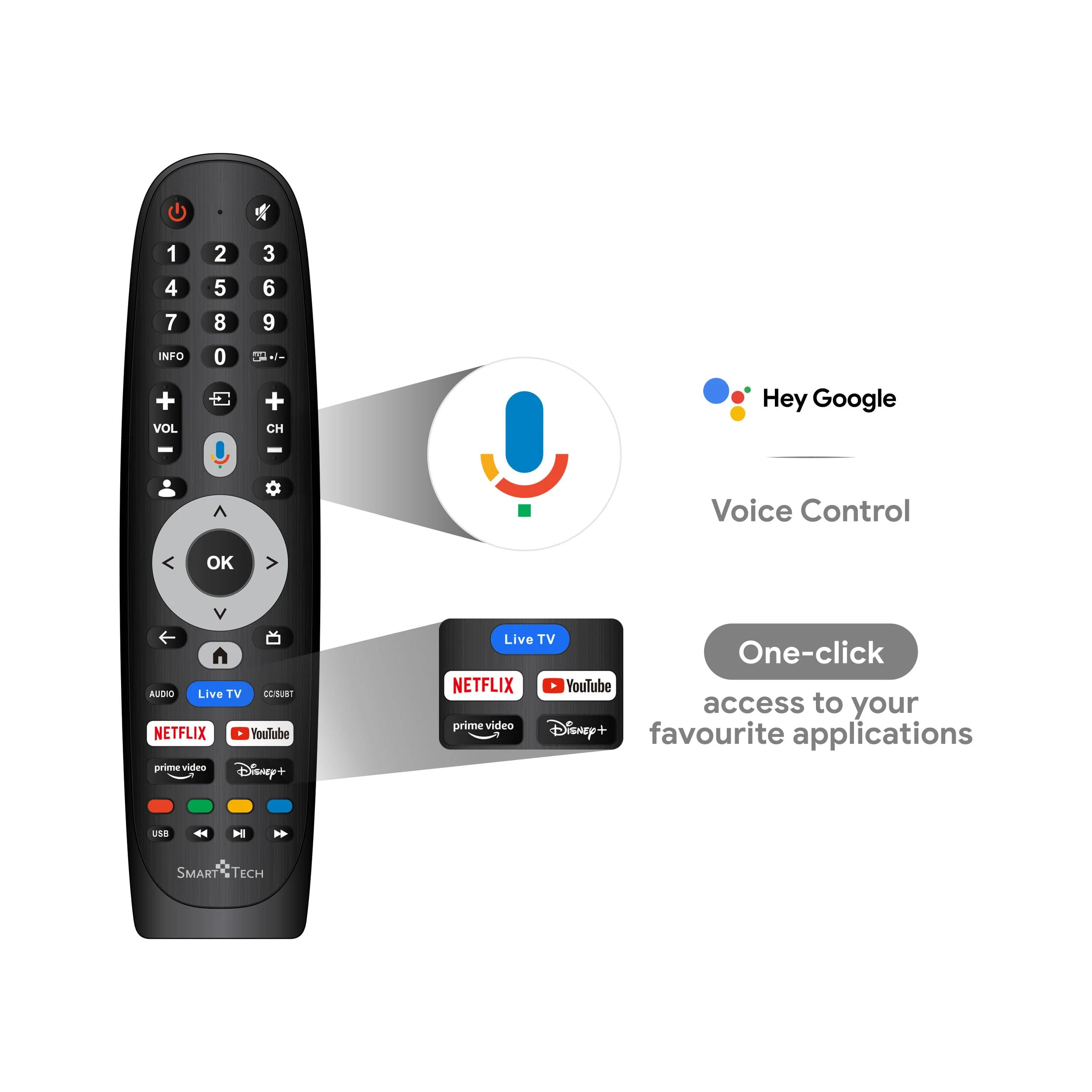 Smart Tech LED-TV HD 24 Zoll (60 cm) Smart TV 24HG01V2C, Kfz-Ladegerät 12 V im Lieferumfang enthalten, HDMI, USB, Auflösung: 1366 x 768 - Image 6