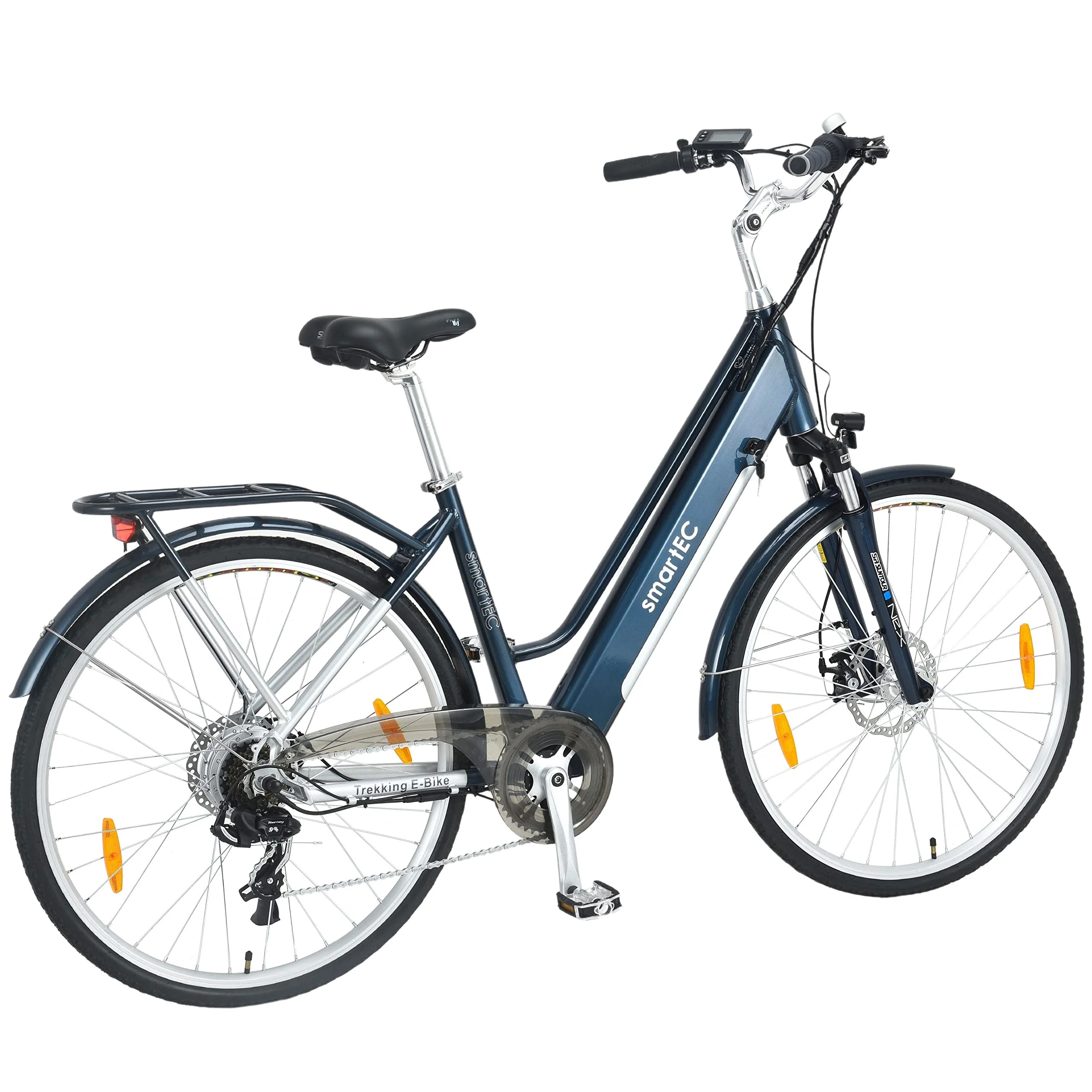 smartEC Trek-28D E-Bike Damen Trekking 250W Hinterradmotor Li-Ion-Akku 36V/13Ah Elektrofahrrad 28 Zoll Reichweite 90km bis 25 km/h Trekking City (Blau) - Image 2