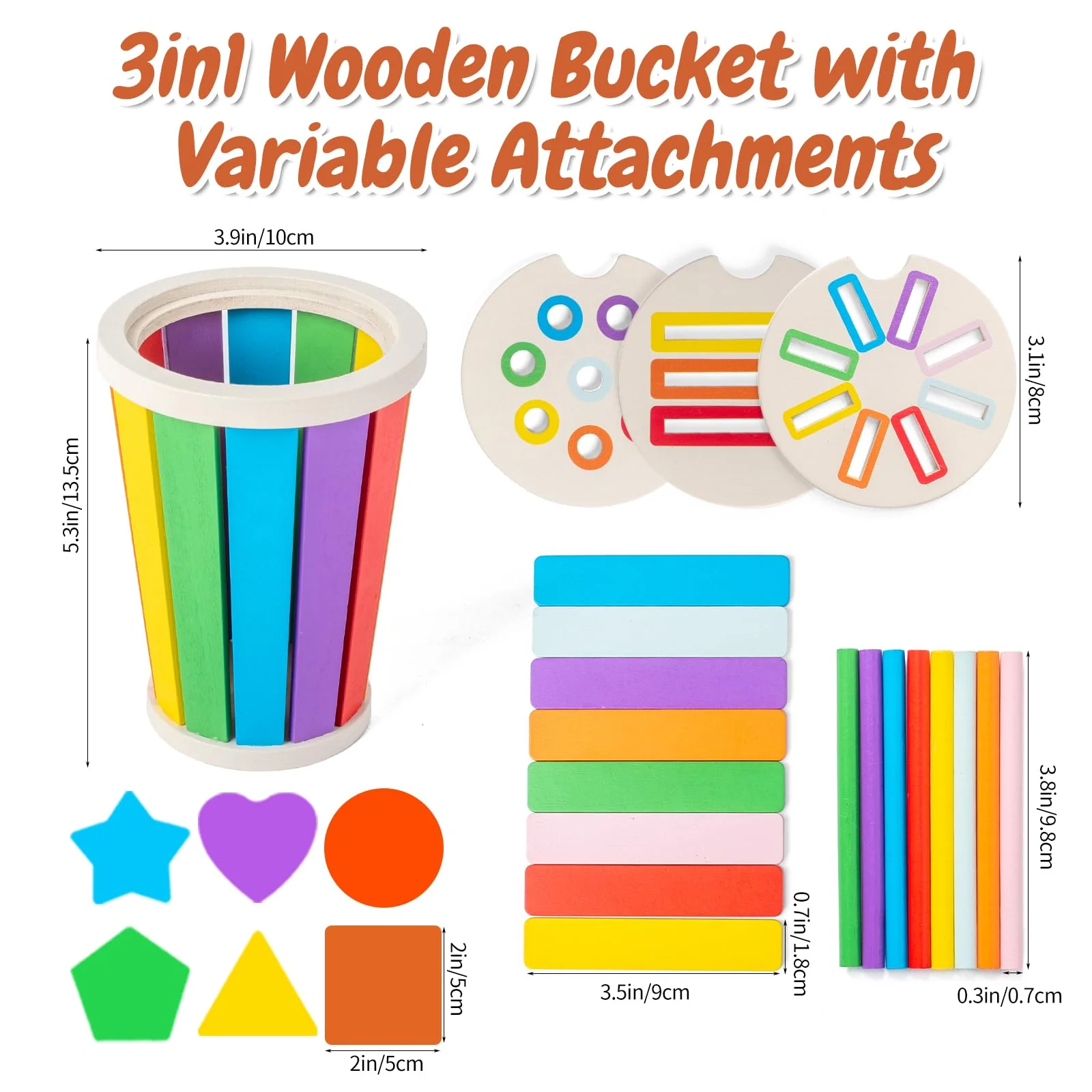 Smartwo Montessori Spielzeug ab 1 Jahr, Kinderspielzeug zum Farben Lernen, Sortierspiel Steckspiele Lernspiele ab 2 Jahre, Holzspielzeug Baby, Motorikspielzeug, Geschenk für Mädchen Jungen - Image 5
