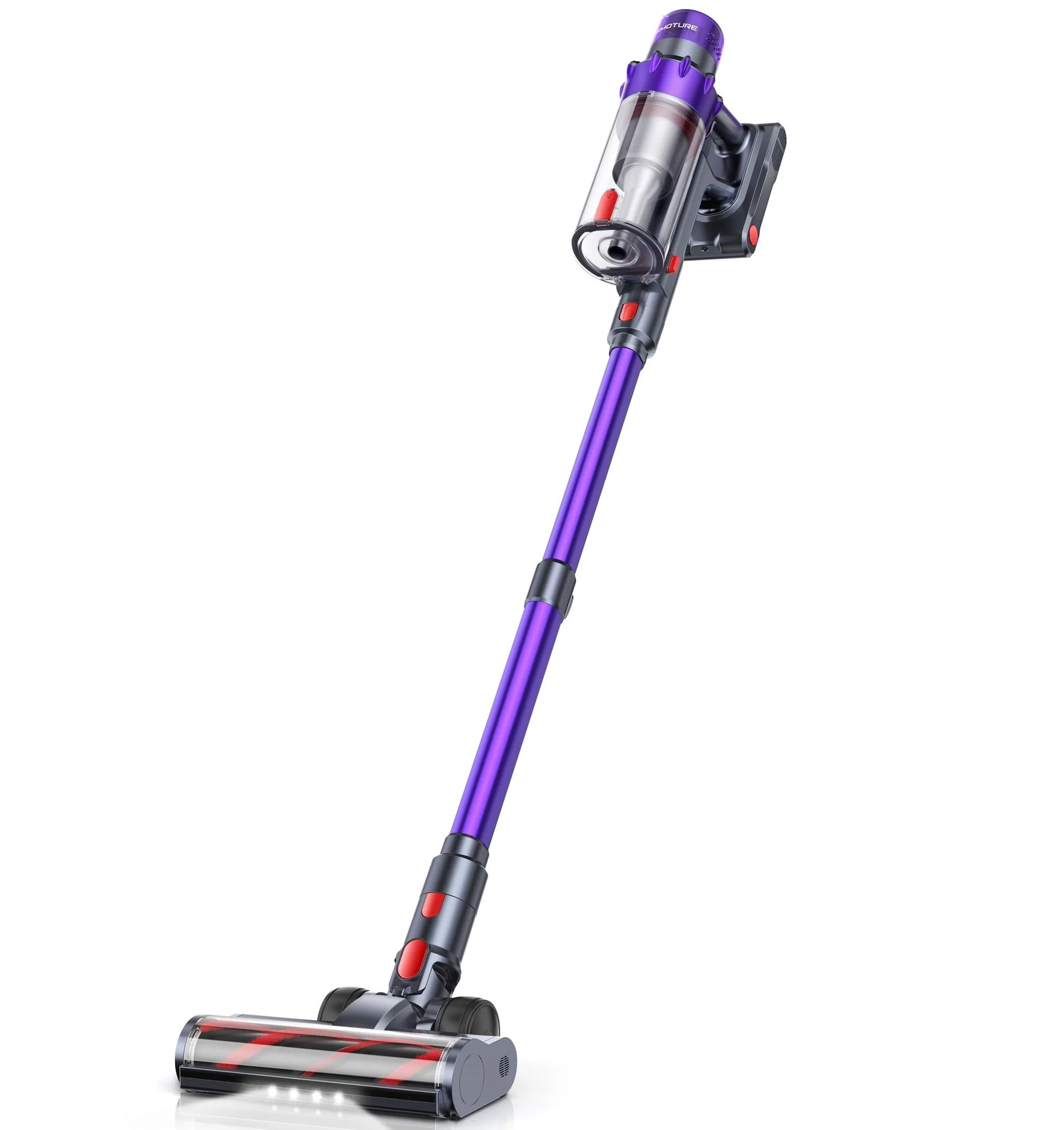 SMOTURE Akku-Staubsauger, 600 W, 50 kPa, leistungsstarker Stabstaubsauger, 65 Minuten Laufzeit, Leichter Staubsauger ohne Kabelverwicklungen für Hartböden, Teppiche und Tierhaare