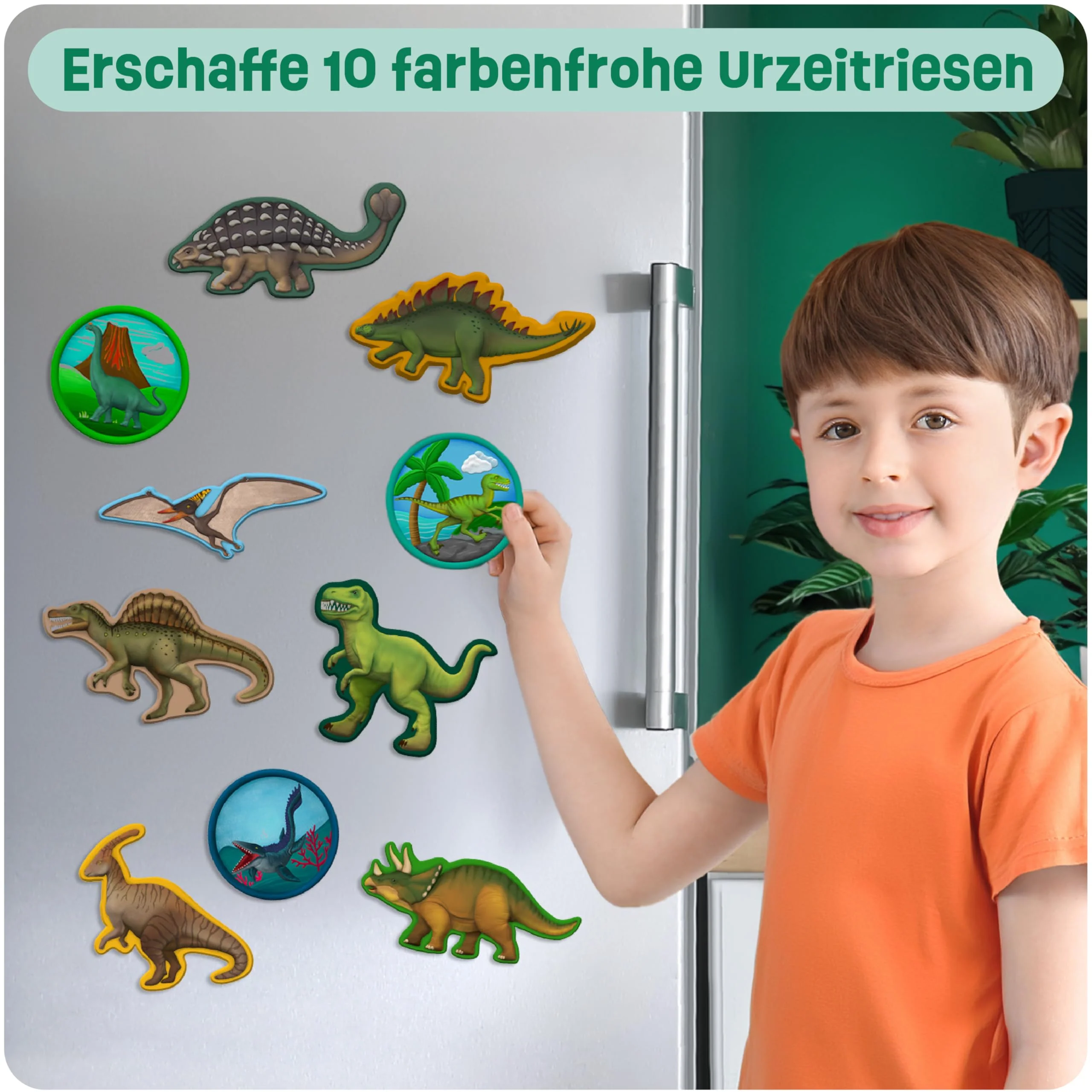 Smowo® 10 Dinosaurier Gipsfiguren zum Gießen und Bemalen - Dino Gips Bastelset inklusive Enzyklopädie - Geschenk zum Basteln für Jungen und Mädchen - Image 6