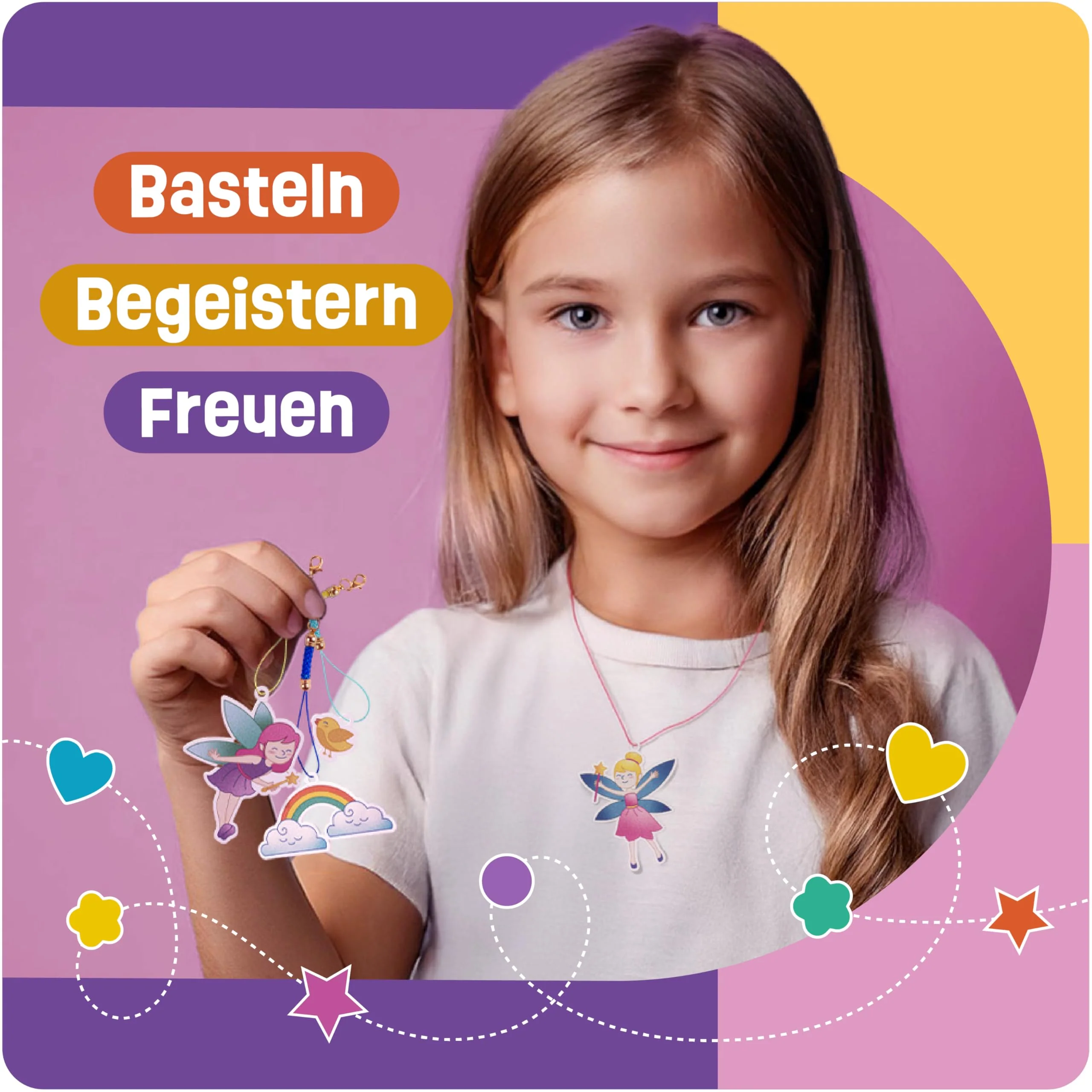 Smowo® 10 Schrumpffolien mit Einhorn Motiven & Schlüsselanhängern - Zauberhaftes Bastelset für Mädchen - Schrumpfende Plastikfolien mit 100 schönen Designs - Image 3