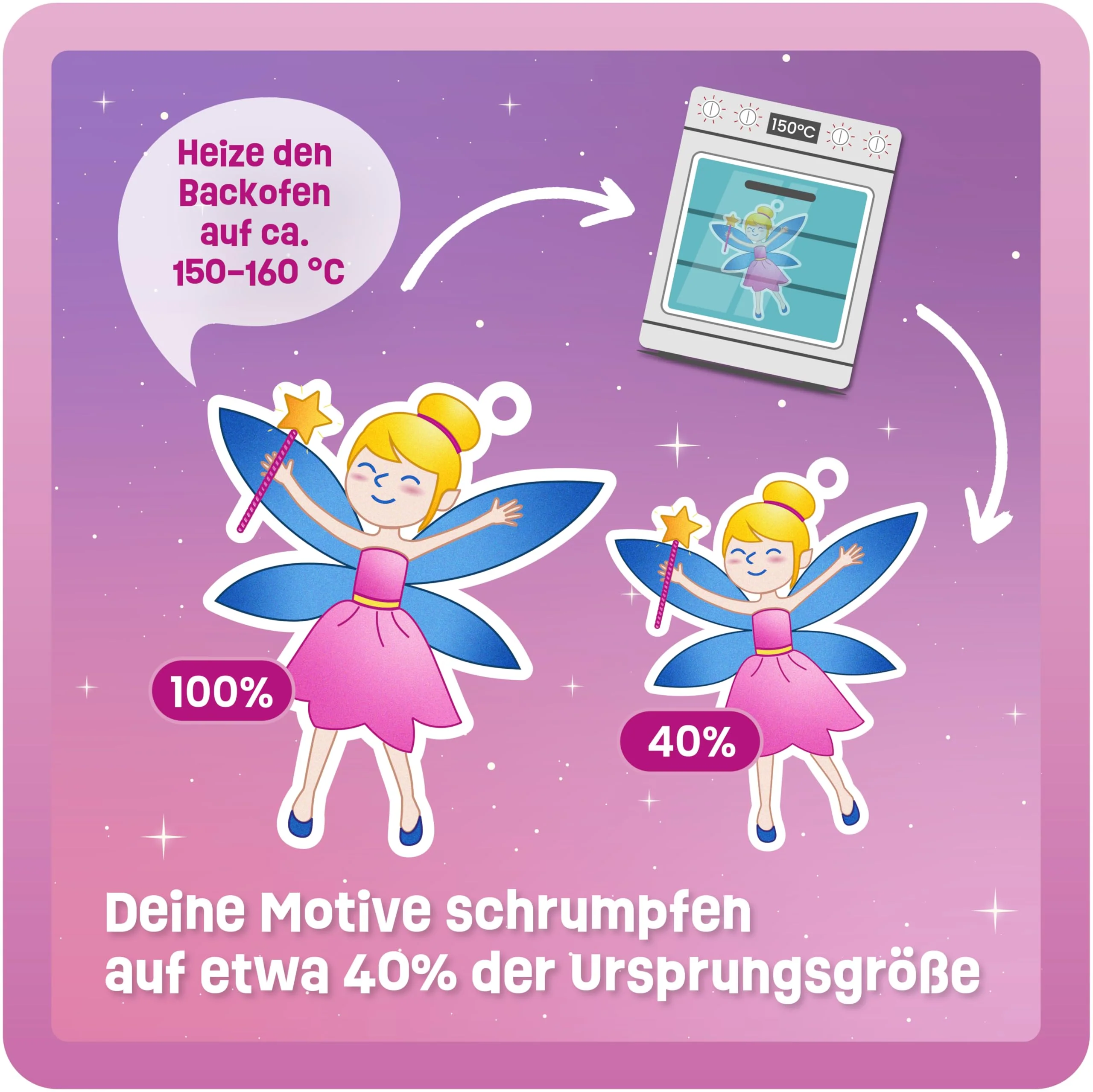 Smowo® 10 Schrumpffolien mit Einhorn Motiven & Schlüsselanhängern - Zauberhaftes Bastelset für Mädchen - Schrumpfende Plastikfolien mit 100 schönen Designs - Image 6