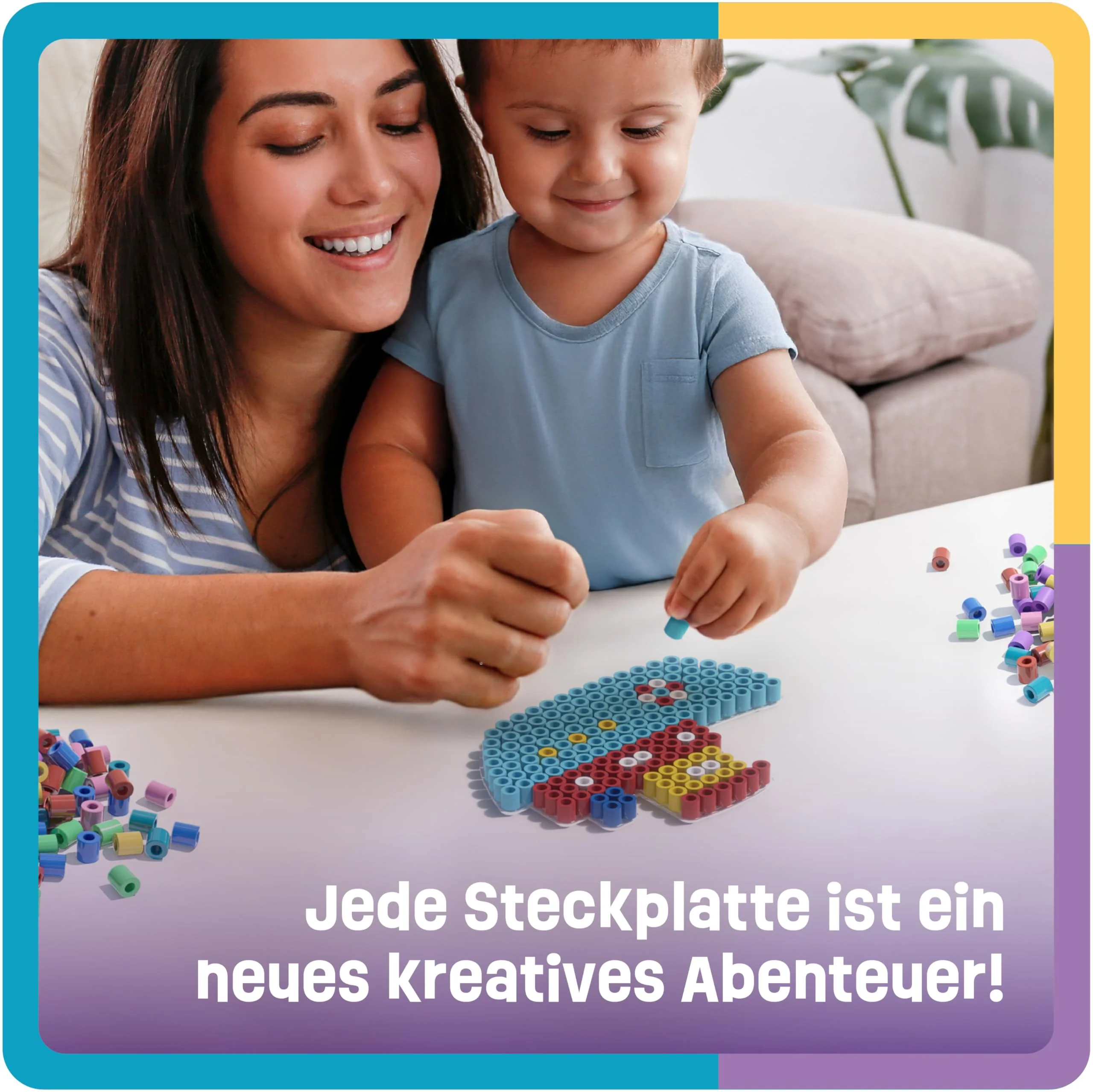Smowo® 10mm Bügelperlen Steckplatten Fahrzeuge - Set mit 4 Platten und Vorlagen - Auto, Schiff, Zug, Flugzeug - Große Stiftplatten für Kinder ab 3 Jahren - Image 2