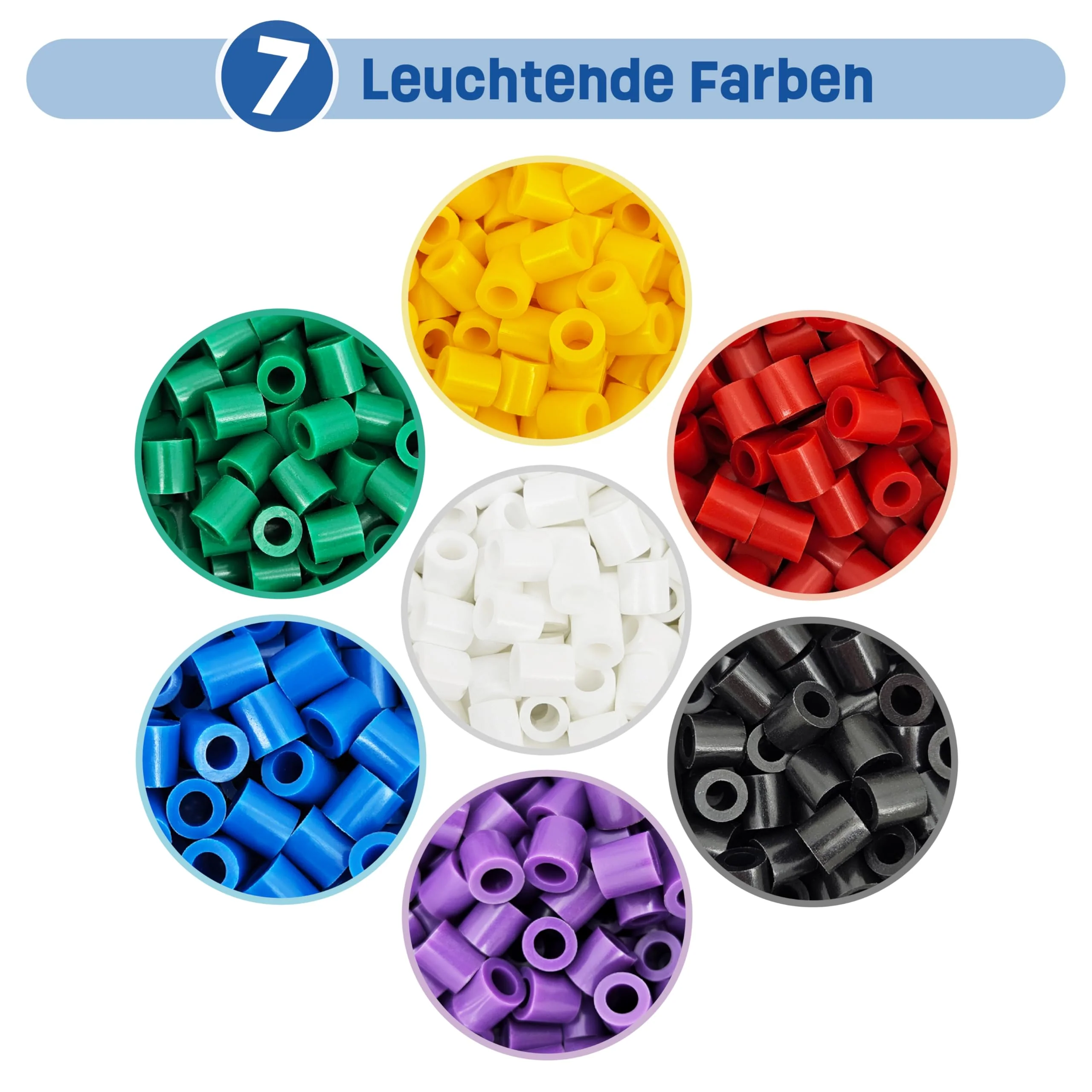 Smowo® Große 10mm Bügelperlen 1000 Stück für Kinder ab 3 Jahren - 7 Bunte Farben XL Steckperlen - Kreatives Perlenset - Image 4
