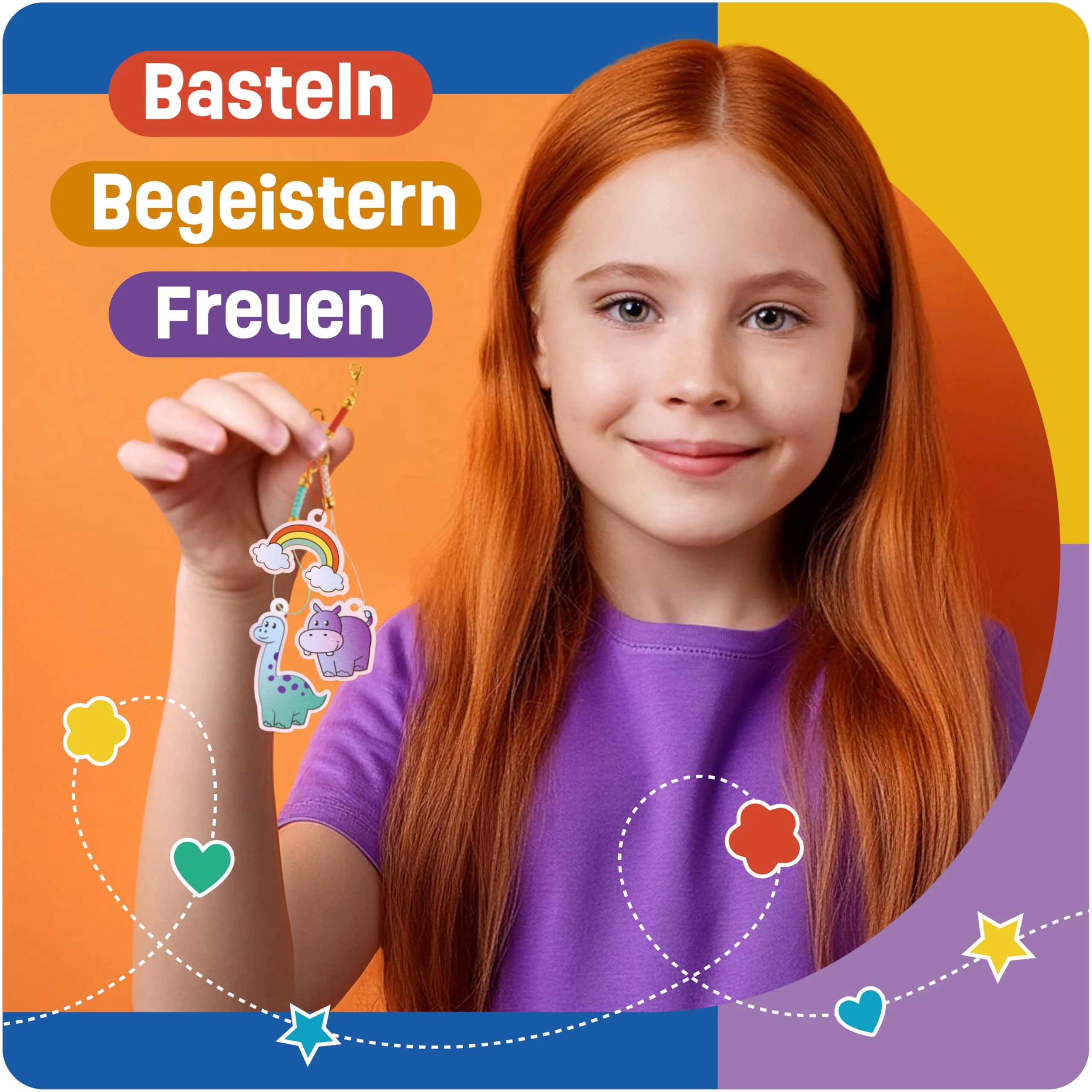 Smowo® Schrumpffolien Set mit Schlüsselanhänger - 10 Stück schrumpfende Plastikfolie - Bastelset mit Motiven - A4 matt transparent - Image 2