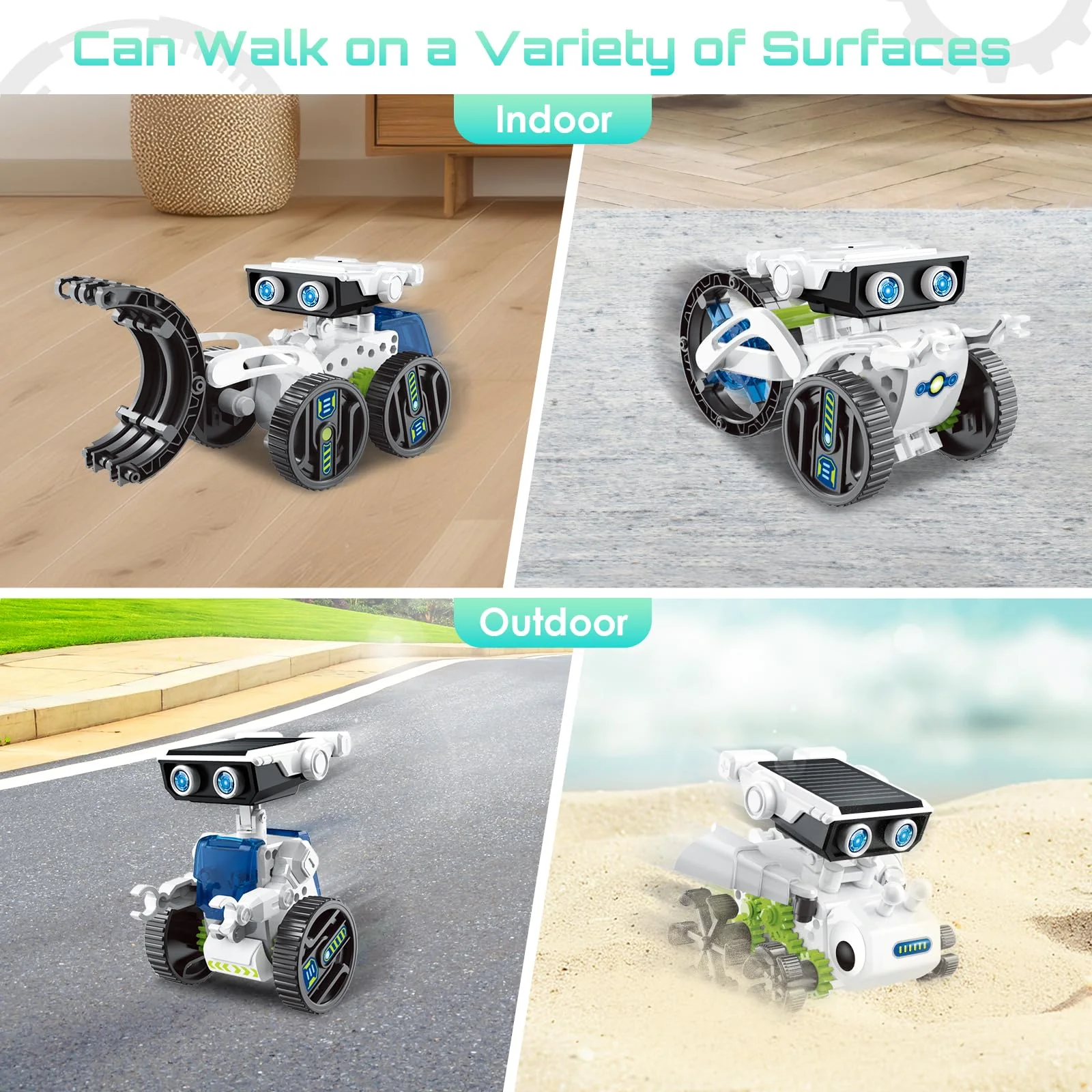 Solar Roboter Spielzeug für Kinder, 12-in-1 Solar Robot Kit Solar oder Wiederaufladbar Batterie Betrieben DIY STEM Bauspielzeug Experimente Spielzeug BausatzJunge ab 8 9 10 11 12 13 Jahren - Image 5
