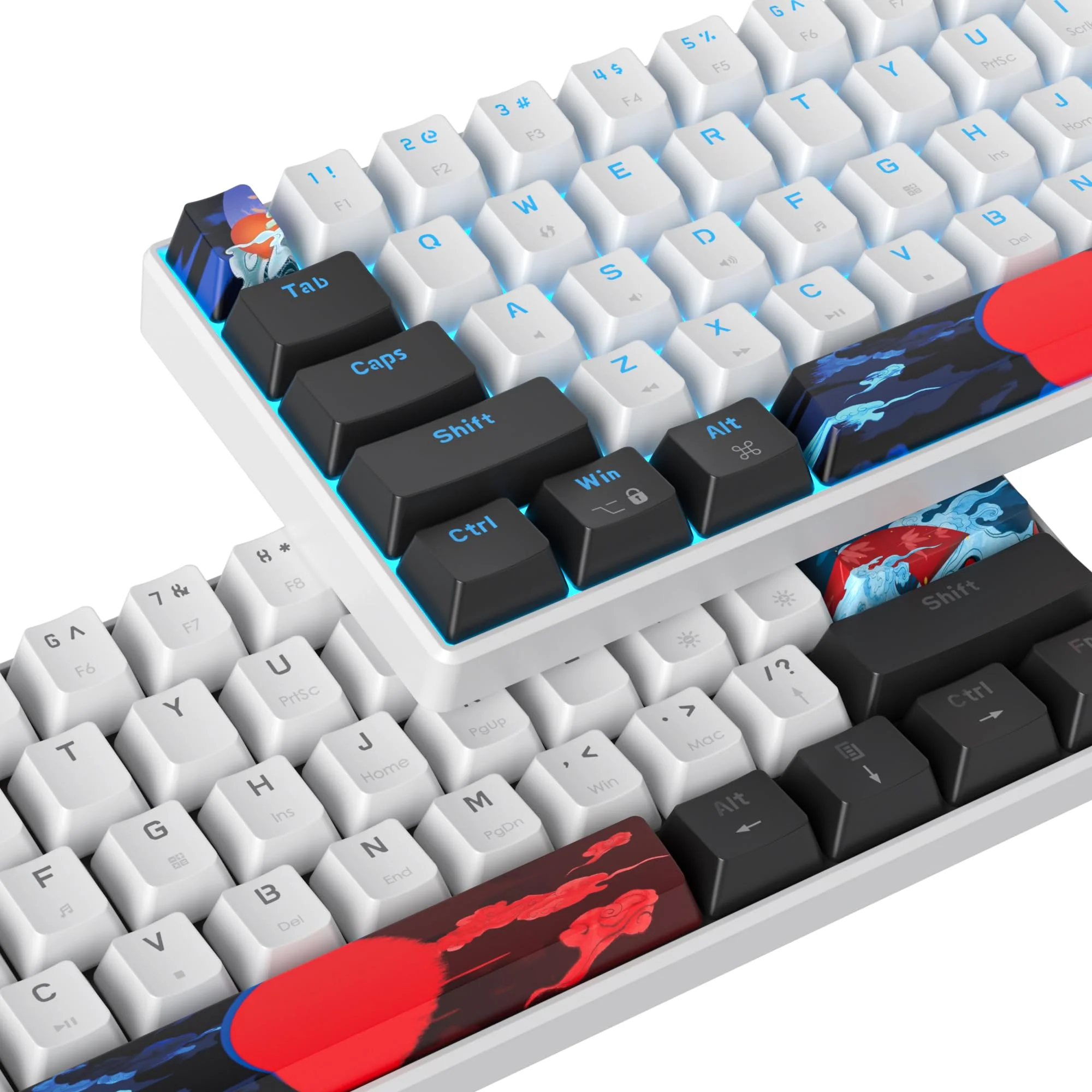 SOLIDEE mechanische Gaming Tastatur 60 Prozent,61 Tasten mit Lineare rote Schalter,kabelgebundene mechanische Tastatur mit LED-Hintergrundbeleuchtung,kompakte Tastatur,für PS5/PS4/Xbox(61 White) - Image 4