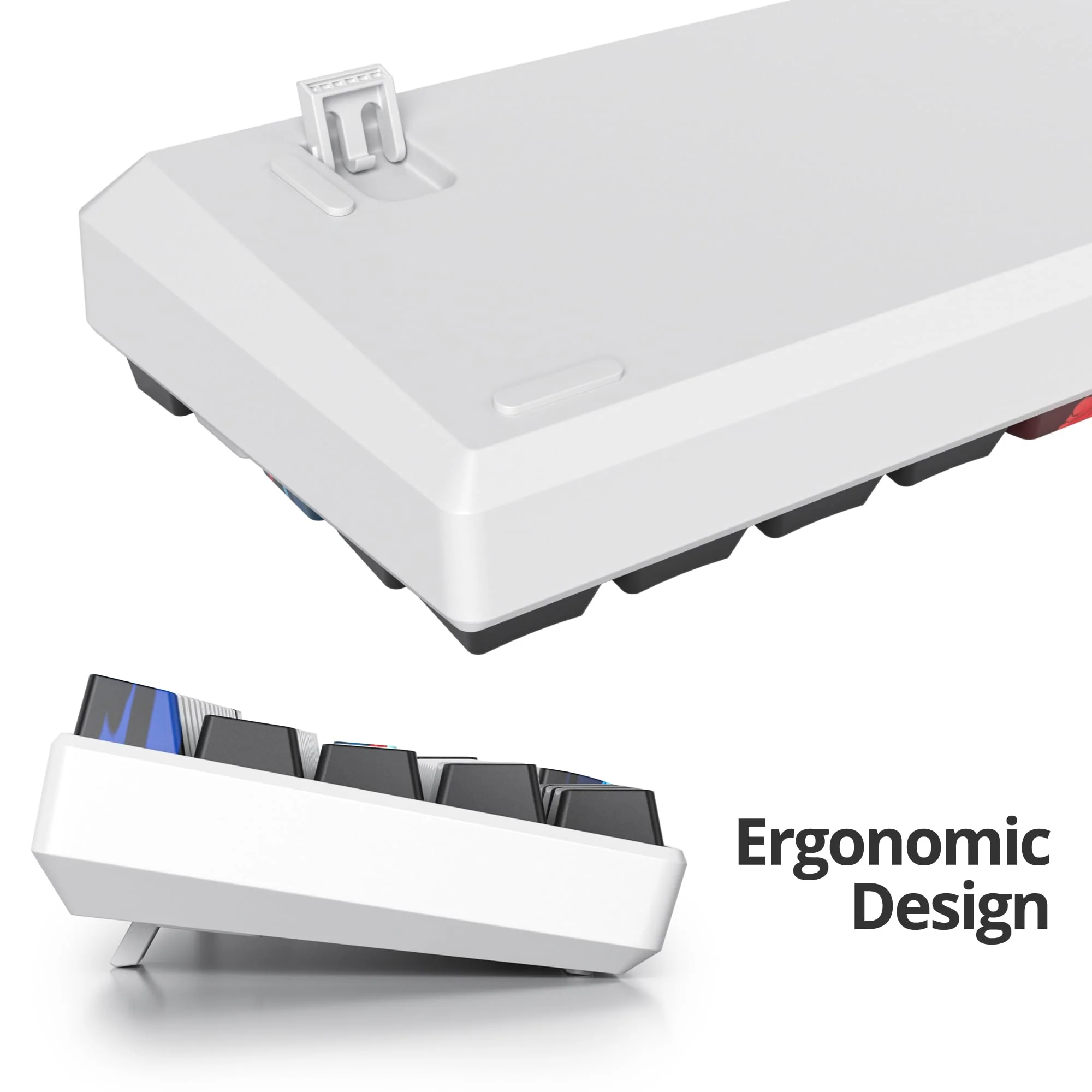 SOLIDEE mechanische Gaming Tastatur 60 Prozent,61 Tasten mit Lineare rote Schalter,kabelgebundene mechanische Tastatur mit LED-Hintergrundbeleuchtung,kompakte Tastatur,für PS5/PS4/Xbox(61 White) - Image 6