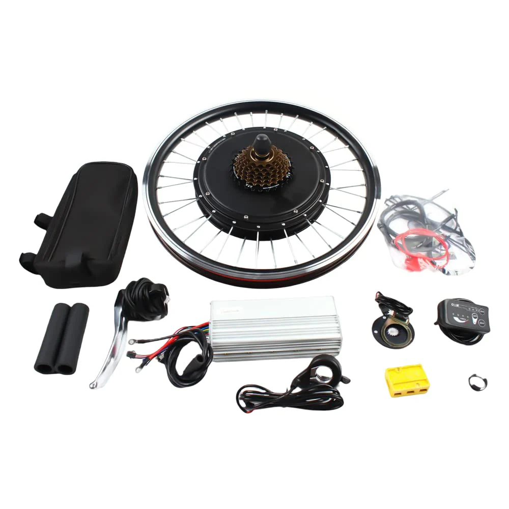 SOLOCJNL E-Bike Hinterrad Umrüstsatz, 48V 1000W Brushless Gearless Motor Kit mit LED Display, Daumenhebel für 20-Zoll Fahrrad