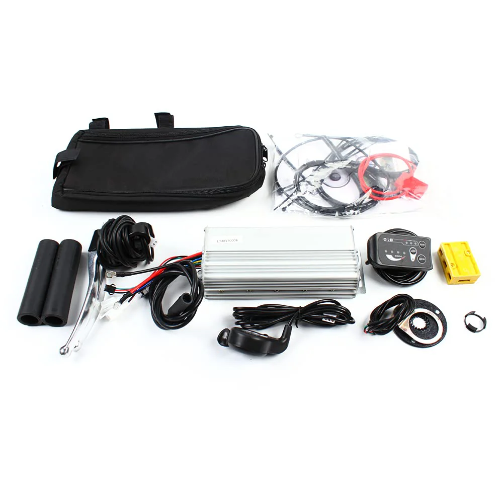 SOLOCJNL E-Bike Hinterrad Umrüstsatz, 48V 1000W Brushless Gearless Motor Kit mit LED Display, Daumenhebel für 20-Zoll Fahrrad - Image 2