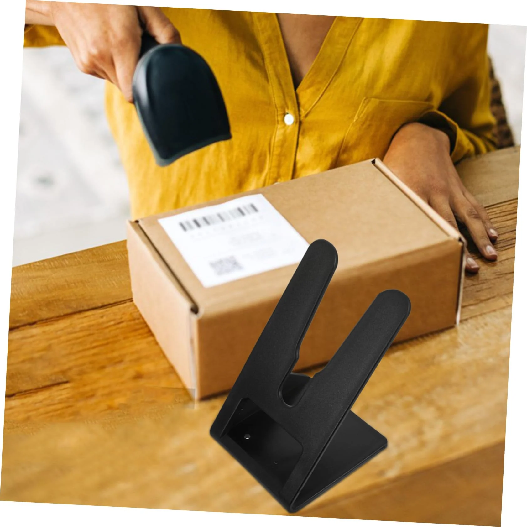 SOLUSTRE 4 Stück Scannerhalterung Scannerständer für den Schreibtisch Scanner-Autohalterung Handscanner-Rack Rack für Etikettenleser USB-Scanner Mini-Split-Montagehalterung Plastik Black - Image 10
