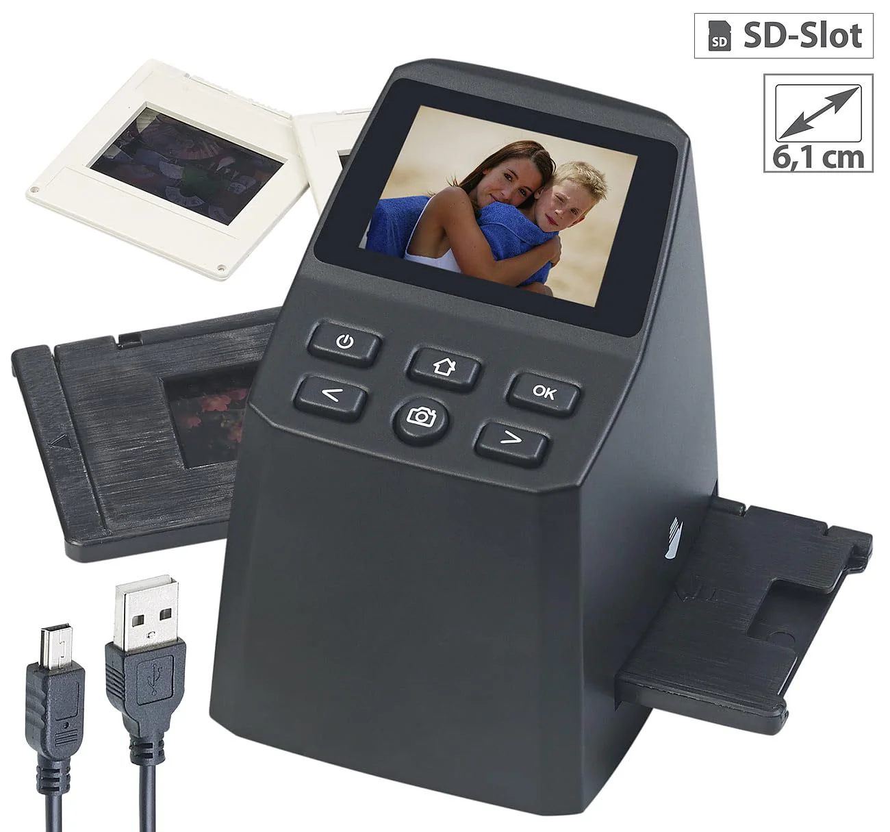 Somikon Dia und Negativscanner: Stand-Alone-Dia- & Negativ-Scanner mit 2,4" / 6,1 cm Display, 14,6 MP (Dia Betrachter, Dia Digitalisierer, Digitalisierung) - Image 11