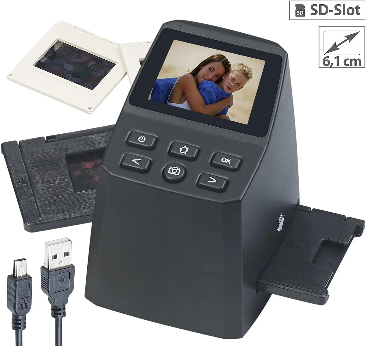 Somikon Dia und Negativscanner: Stand-Alone-Dia- & Negativ-Scanner mit 2,4" / 6,1 cm Display, 14,6 MP (Dia Betrachter, Dia Digitalisierer, Digitalisierung) - Image 8