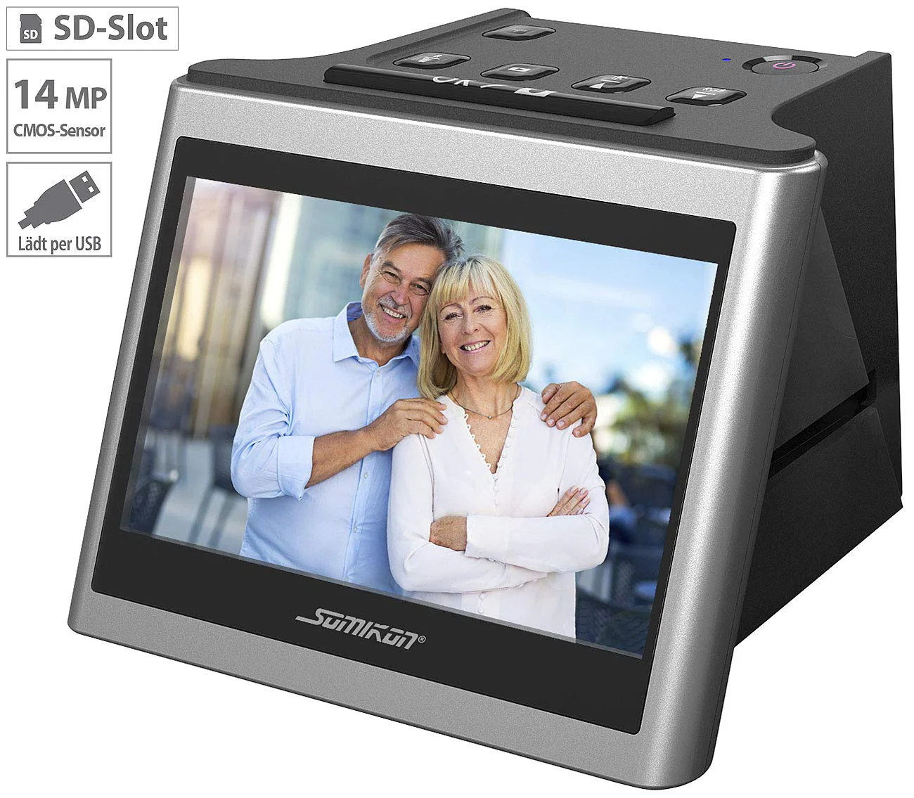 Somikon Diascan: Stand-Alone-Dia- & Negativscanner, 5"/12,5 cm IPS-Display, 22 MP, HDMI (Negative digitalisieren, Diascanner mit Displays, Betrachter) - Image 7