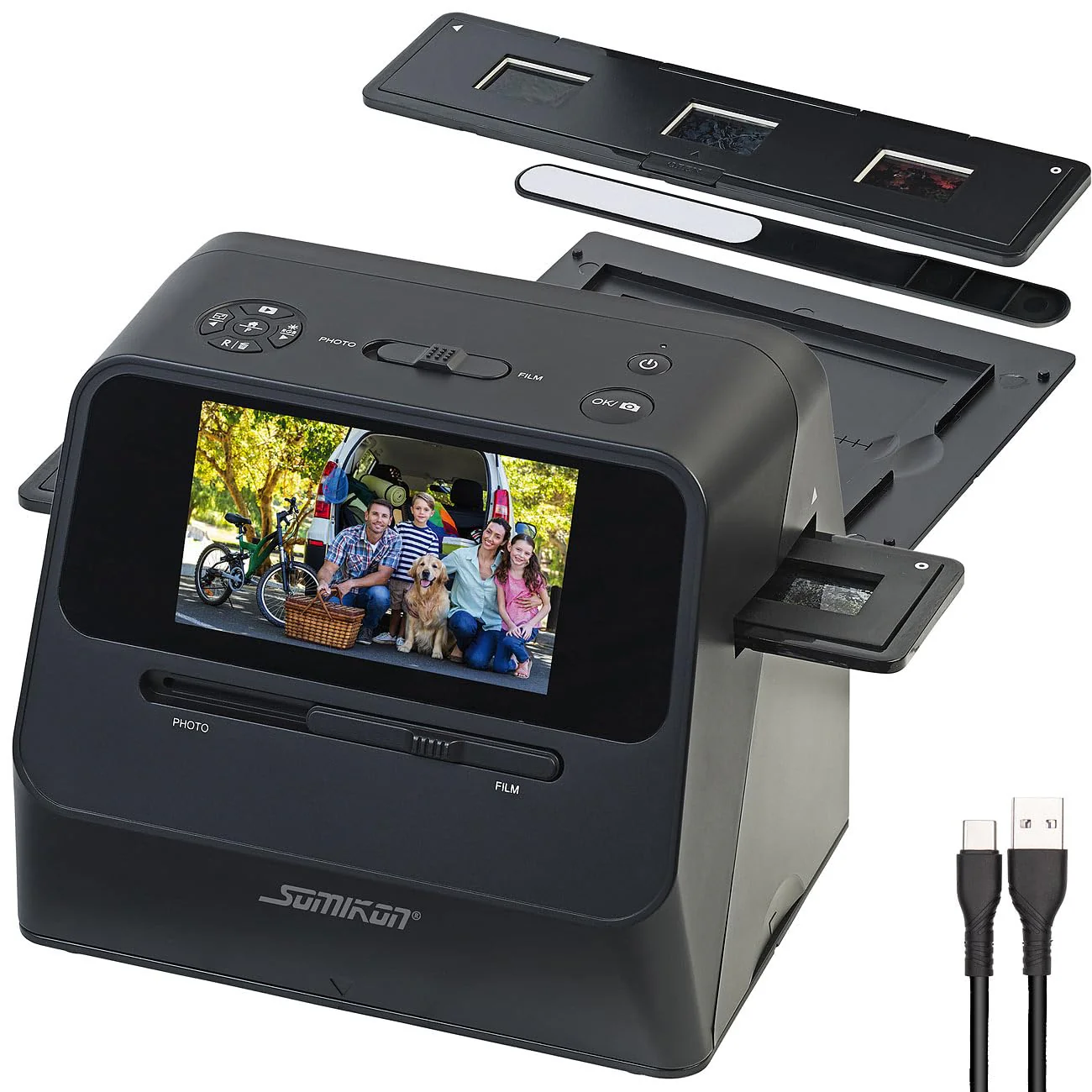 Somikon Fotoscanner: 3in1-Foto-, Dia- & Negativscanner mit 22 MP und HDMI-Ausgang, Akku (Scanner, Bilder Scanner, Digitalisierung) - Image 16