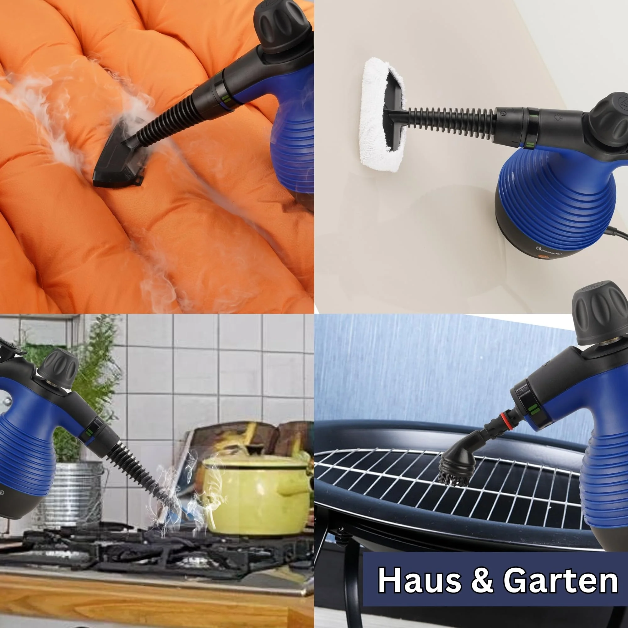 Sommertal SC350 - tragbarer Dampfreiniger inkl Zubehör – kompakter Hand-Dampfreiniger für Polstermöbel, Fliesen, Böden – Steam Cleaner - 350 ml, 110°C Dampf - nachhaltig ohne Chemie - GS geprüft - Image 6