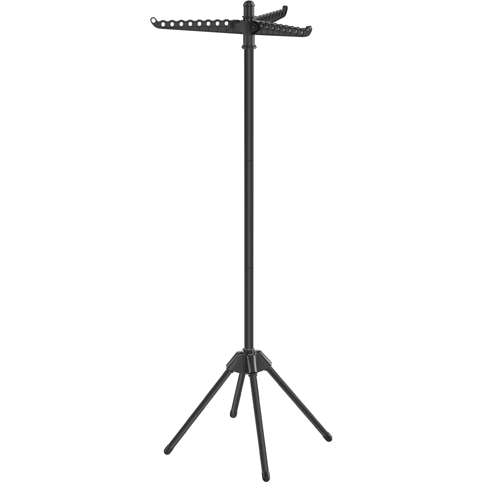 SONGMICS Wäscheständer, Standtrockner, 3 drehbare Armen für Kleiderbügel, Wäschespinne, 4 Beine, für Innenbereich, Edelstahl, für bis zu 27 Kleidungsstücke, 150 cm hoch, schwarz LLR510B01 - Image 4