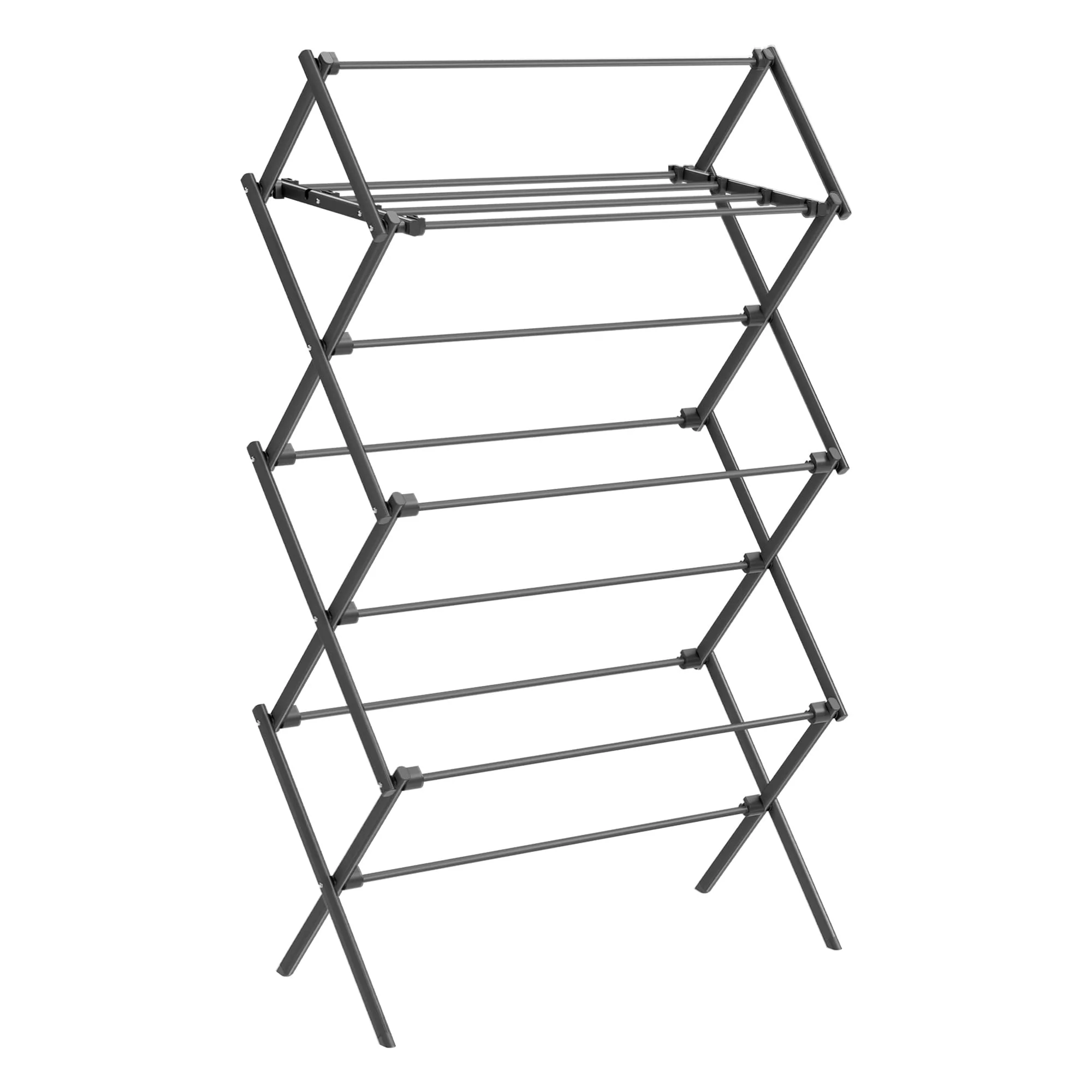 SONGMICS Wäscheständer, Standtrockner klappbar, kompakt, platzsparend, Stahlrahmen, 37 x 75 x 135,1 cm, einfacher Aufbau, für Innen- und Außenbereich, schwarz LLR770B01 - Image 5